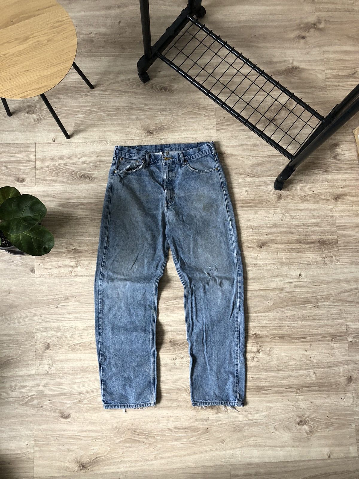 Carhartt × Carhartt Wip × Vintage Vintage Carhartt Thrashed Distressed Light Wash Denim Jeans Size US 36 / EU 52 - 3 Thumbnail