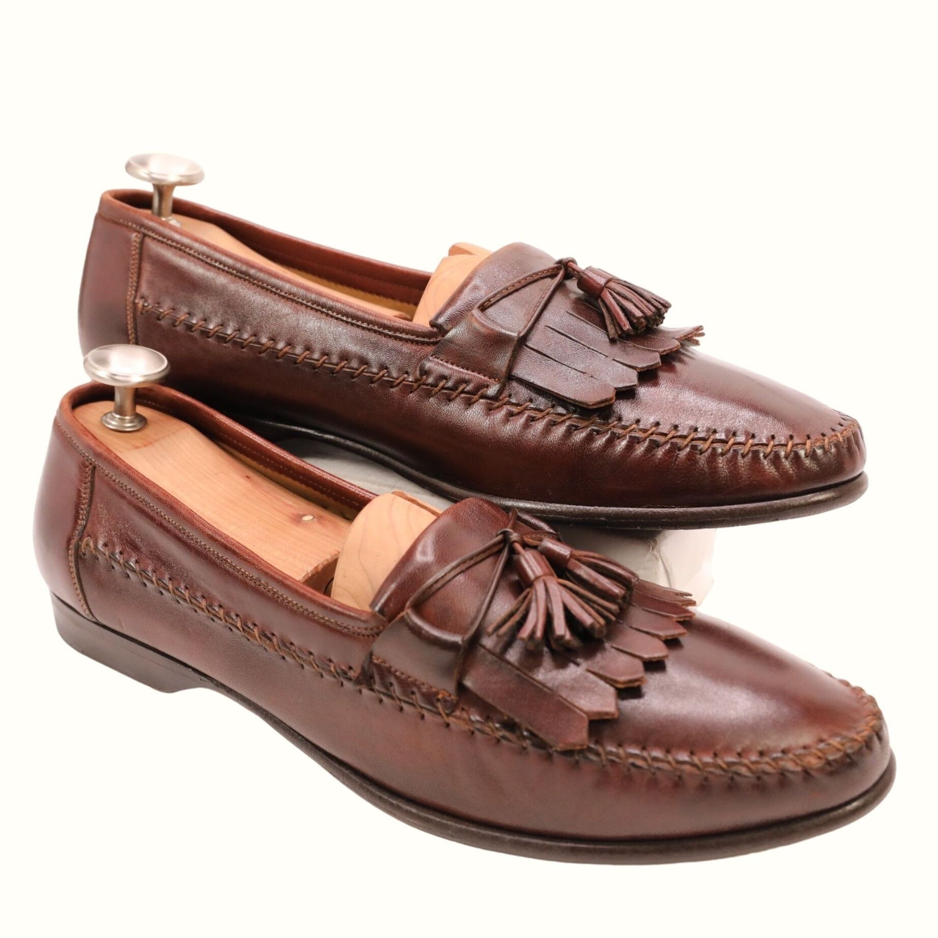 Santoni Santoni Italy Leather Tassel Loafer Brown Moccasins Men 11.5 Size US 11.5 / EU 44-45 - 8 Thumbnail