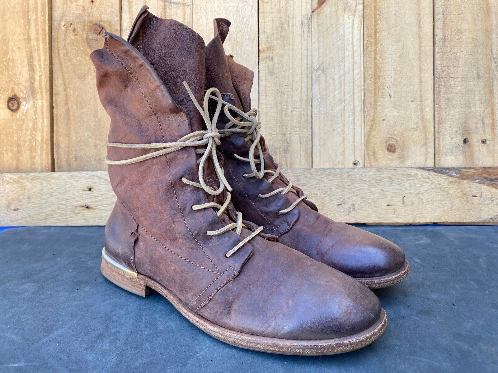 A.S.98 AS 98 All Saints Leather Military Boots Men John Varvatos Size US 10 / EU 43 - 9 Thumbnail