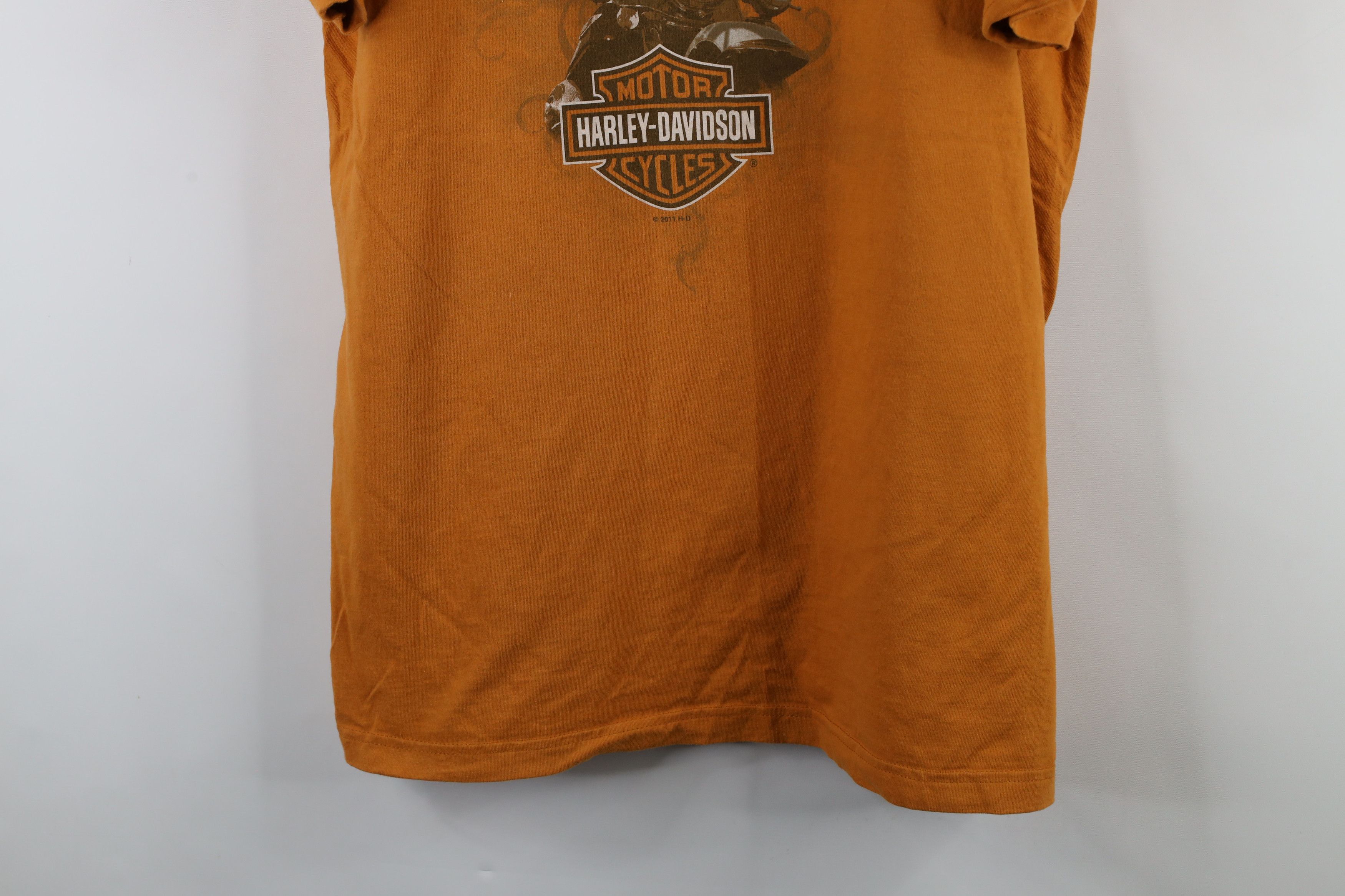 Harley Davidson × Vintage Vintage Y2K Harley Davidson Out Eagle Tribal T-Shirt Orange Size US XL / EU 56 / 4 - 3 Thumbnail