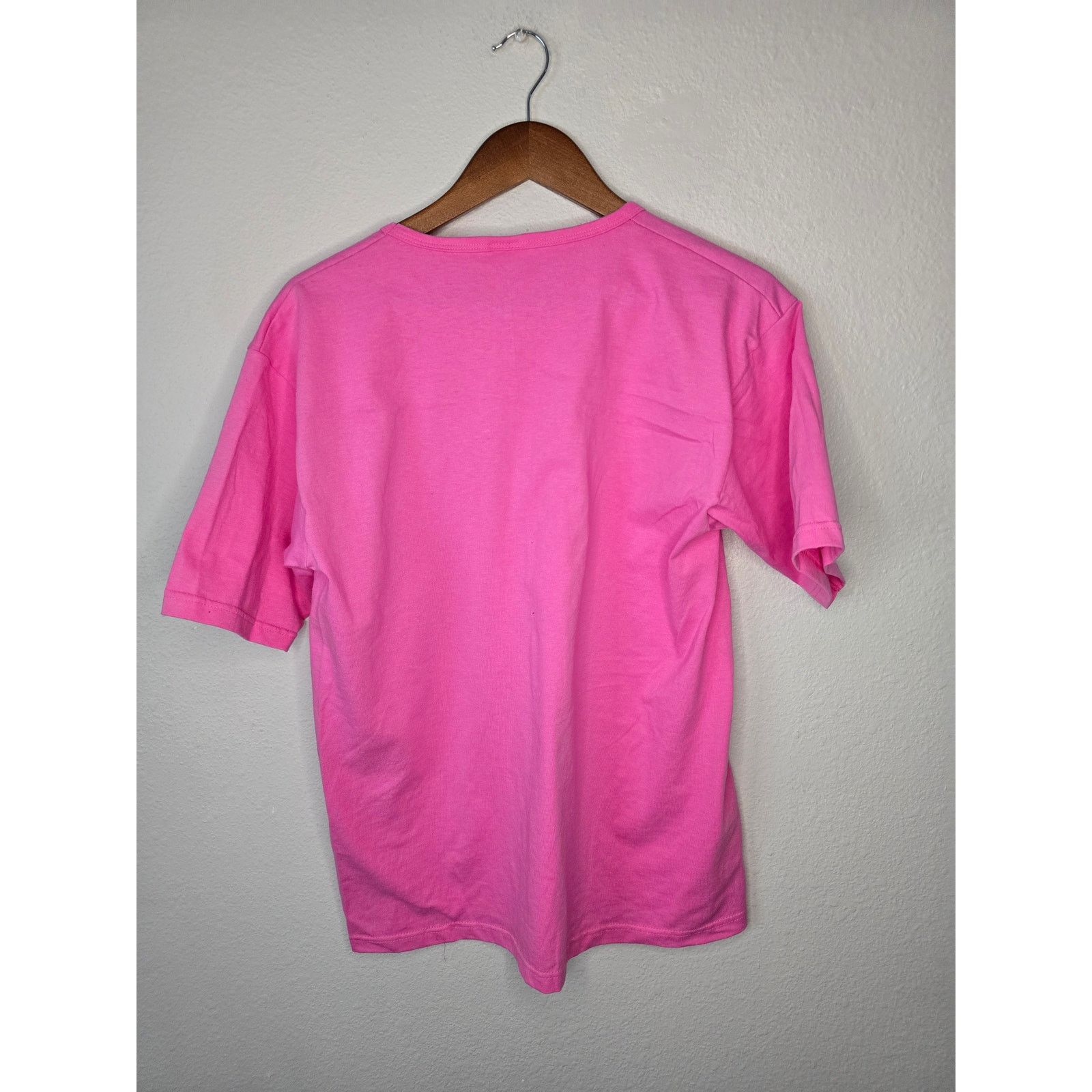Anvil × Vintage Womens Blank Shirt Pink Large Anvil Boat Neck Tee 1990s VTG Size L / US 10 / IT 46 - 5 Thumbnail