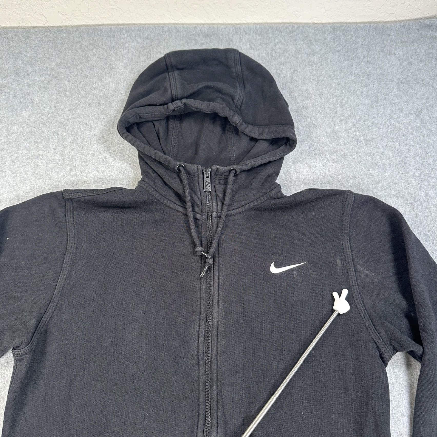 Nike VINTAGE Nike Hoodie Mens Small Black Full Zip Fleece Swoosh Logo Athletic Sweatshirt Size US S / EU 44-46 / 1 - 4 Thumbnail