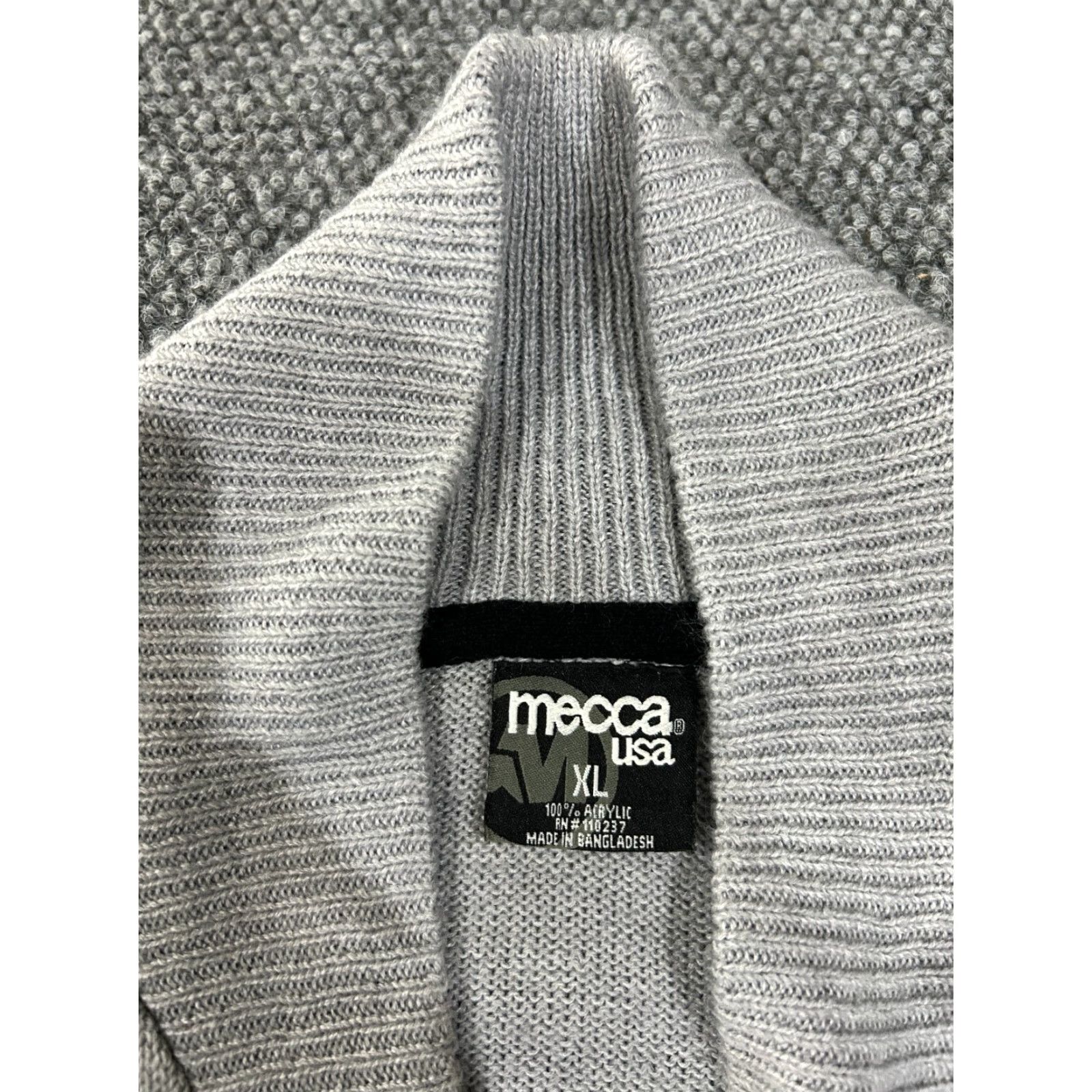Vintage VINTAGE Mecca Cardigan Sweater Mens XL Gray Knit Button Logo 2K Hip Hop London Modern Casual Winter Fall Spring Size US XL / EU 56 / 4 - 3 Thumbnail