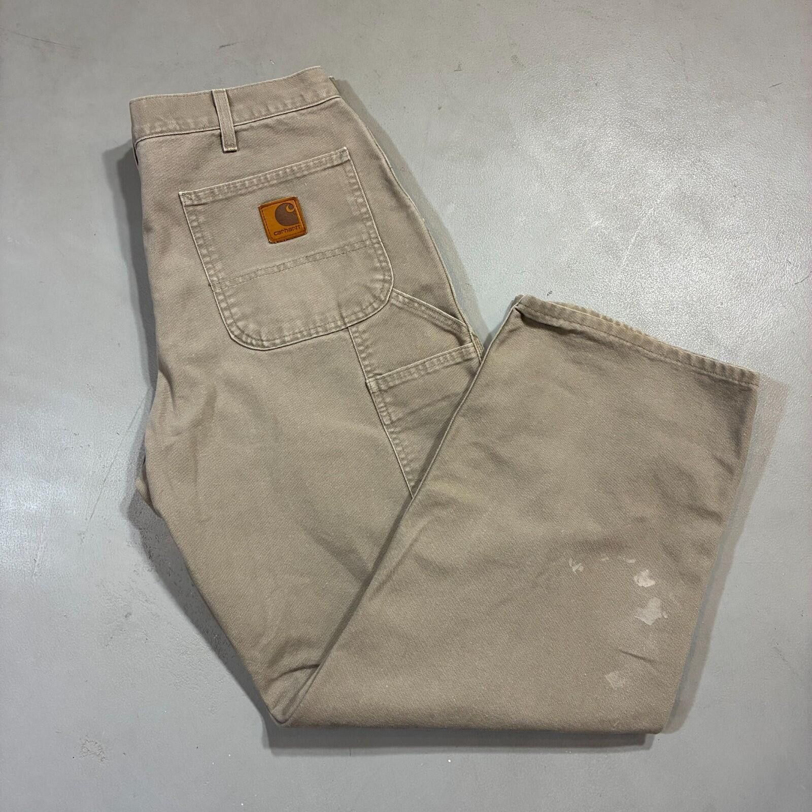 vintage carhartt carpenter pants khaki 36x36