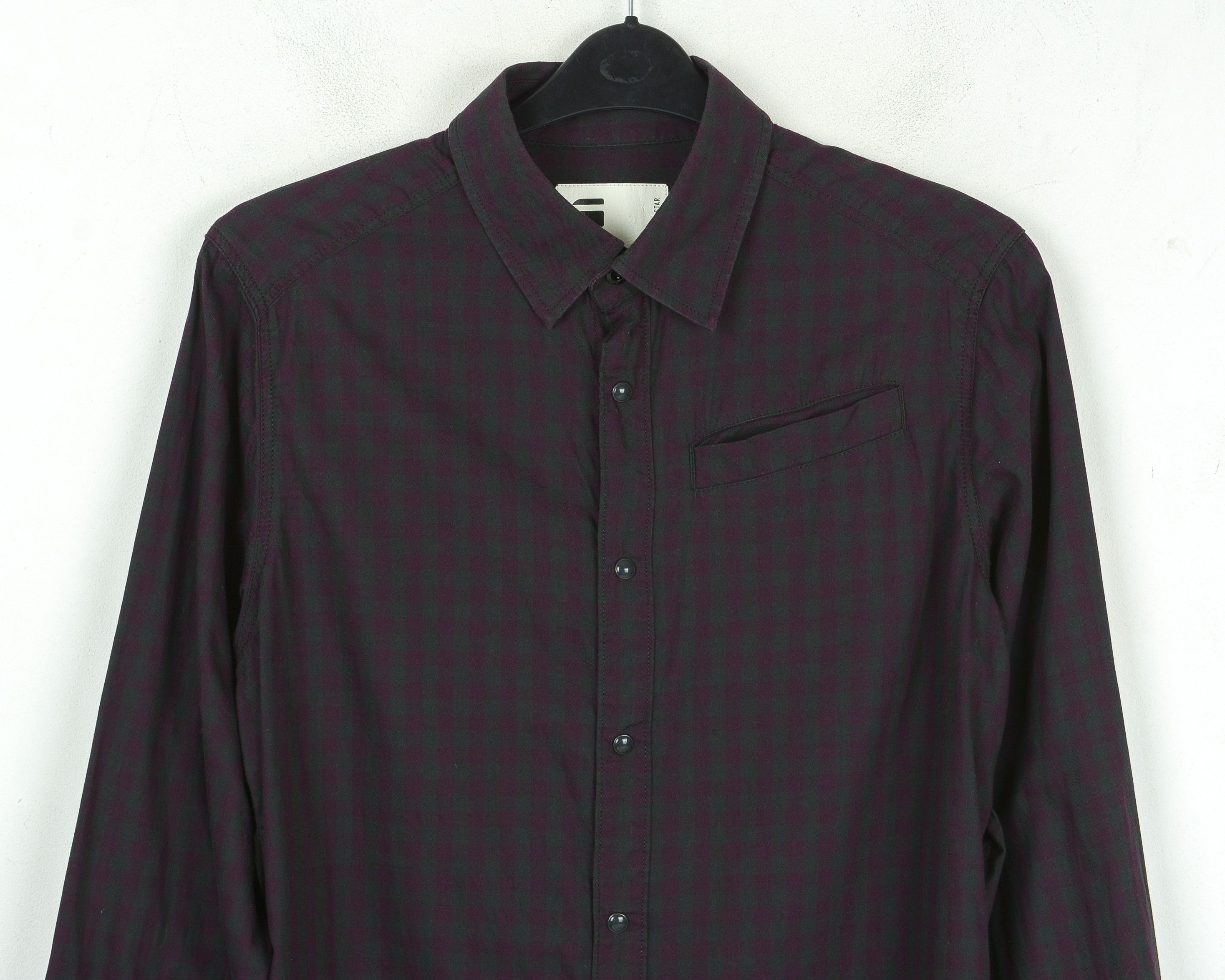 G-Star Casual Shirt L Snap Button Up Long Sleeve Cotton Check Top Size US L / EU 52-54 / 3 - 2 Thumbnail