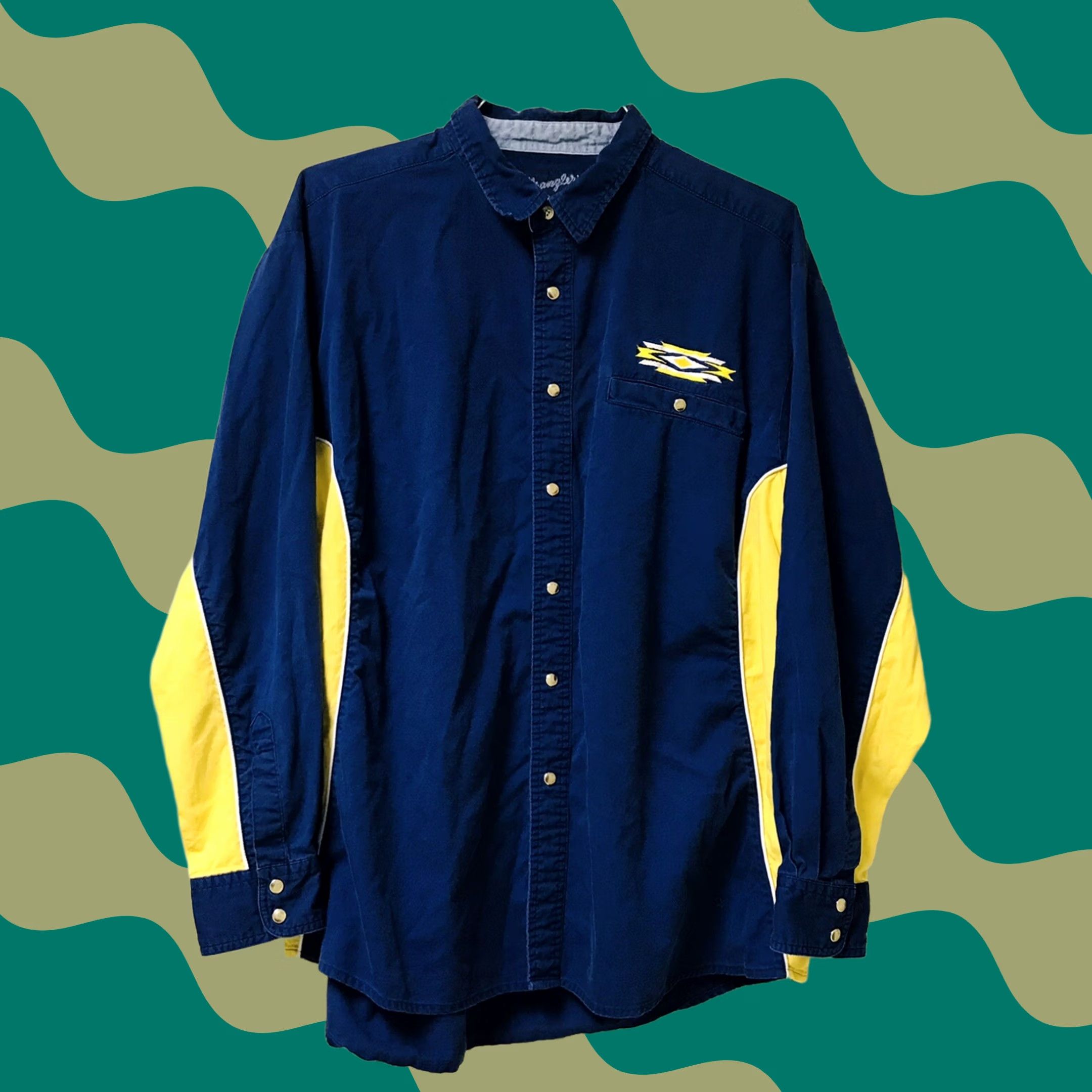 Wrangler VINTAGE Wrangler Men Shirt Western Aztec Snap Button Long Sleeve XL Size US XL / EU 56 / 4 - 1 Thumbnail