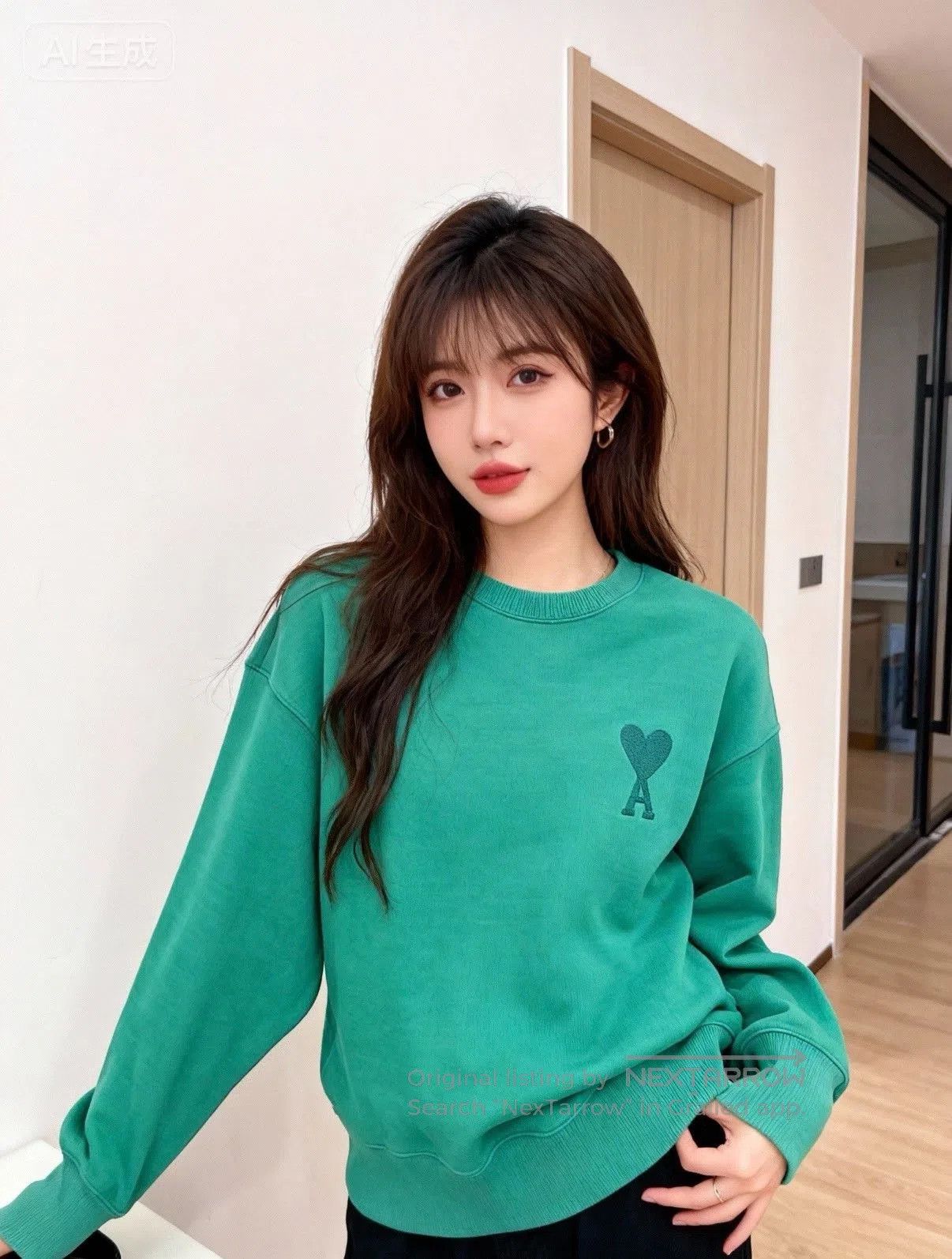 AMI Ami Mint Green Oversized Sweatshirt. Size M / US 6-8 / IT 42-44 - 1 Thumbnail