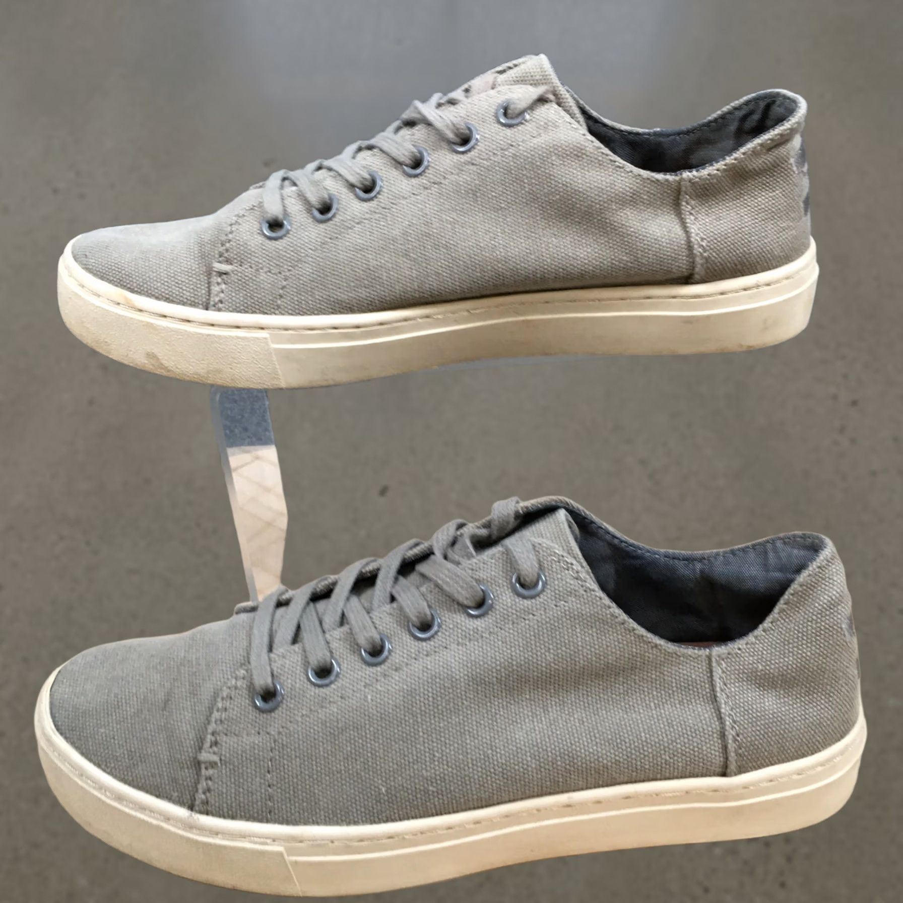 Toms TOMS Lenox Sneakers Gray Canvas Lace Up Low Top Comfort Womens 7 Shoes Casual Shoes Size M / US 6-8 / IT 42-44 - 1 Thumbnail