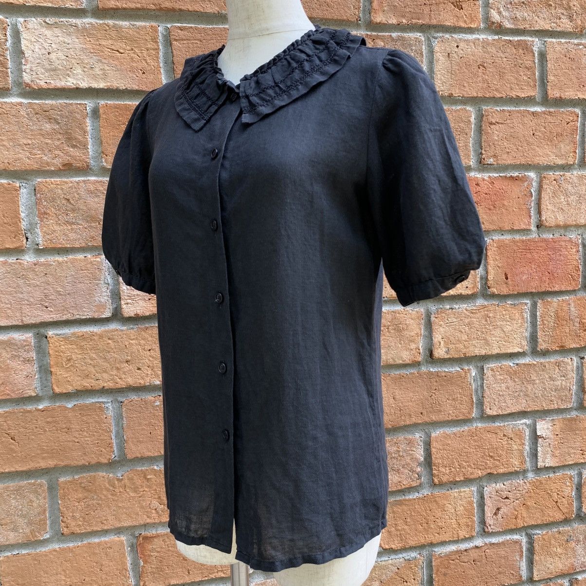 Lanvin LANVIN Black Doll Collar Blouse Size XS / US 0-2 / IT 36-38 - 2 Thumbnail
