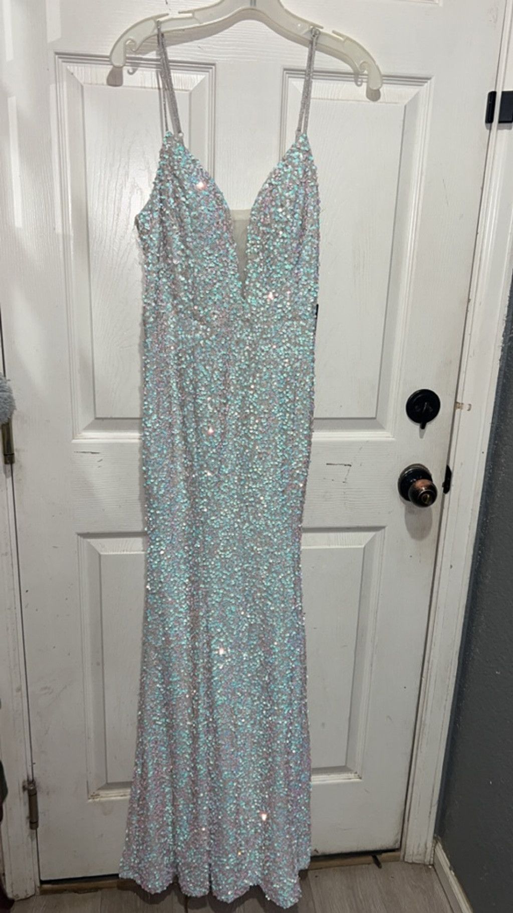 Other Women's City Triangles Prom Dress Juniors 13 Silver Sequin Size XL / US 12-14 / IT 48-50 - 1 Thumbnail