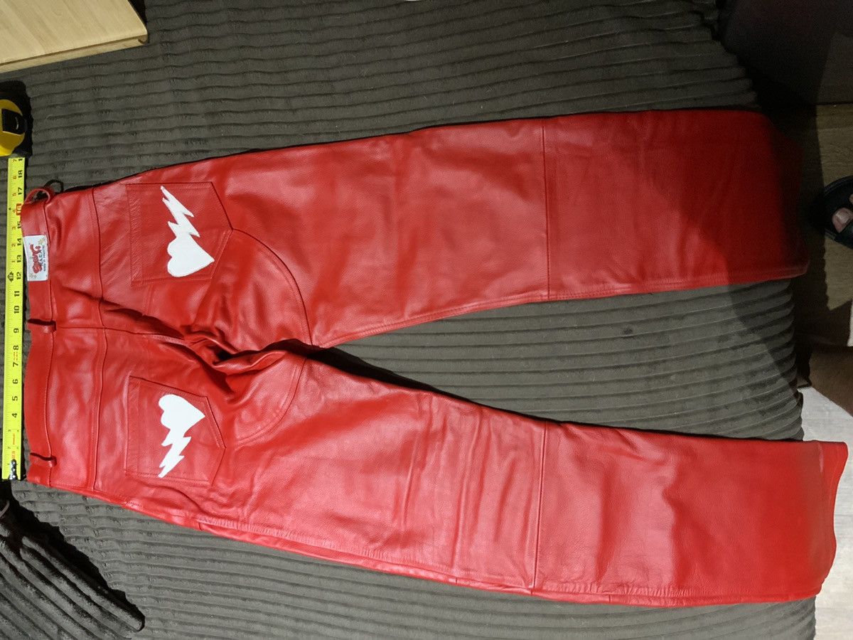 seeingDEADpeople SeeingDEADpeople Red leather skeleton pants Size US 32 / EU 48 - 2 Thumbnail