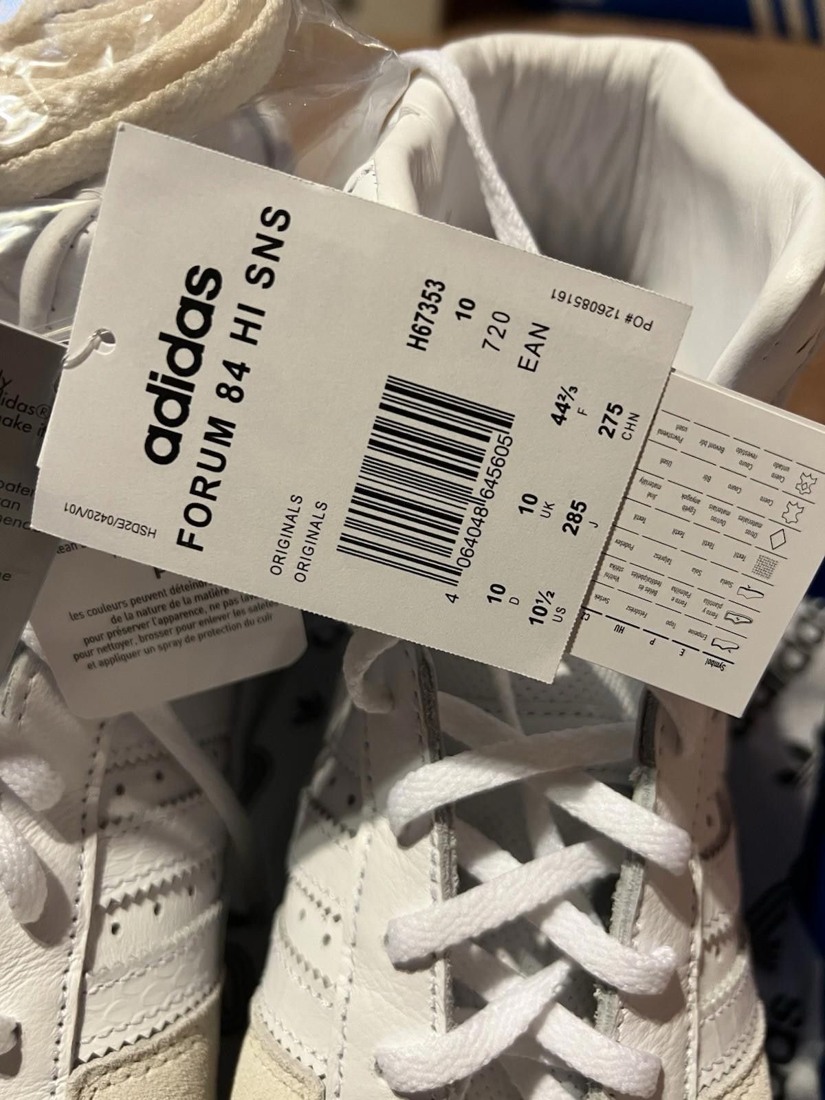 Adidas adidas Sneakersnstuff Forum 84 High White Legend Ink H67353 Size US 10.5 / EU 43-44 - 4 Thumbnail