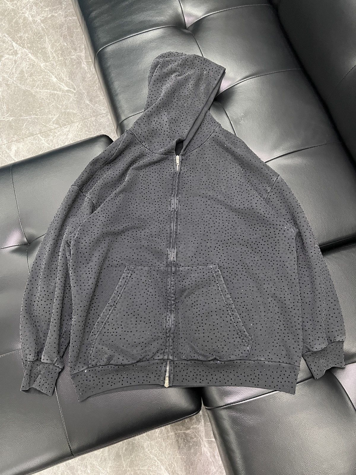 Balenciaga Balenciaga SS23 Runway “Mud” Crystal Zip Hoodie Size US M / EU 48-50 / 2 - 1 Thumbnail