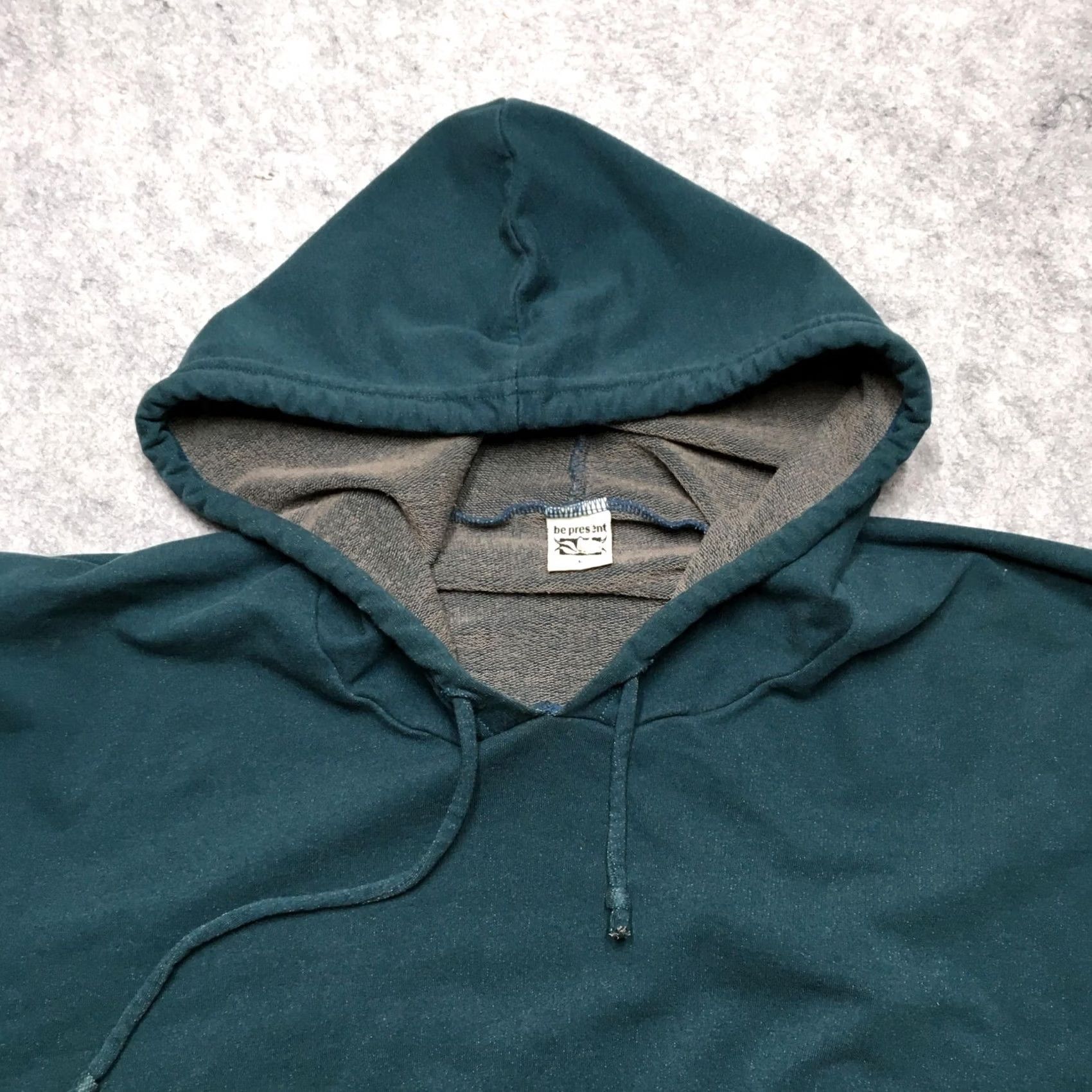 Vintage Be Present Hoodie Mens Large Green Organic Cotton Lightweight Kangaroo Pocket Size US L / EU 52-54 / 3 - 5 Thumbnail