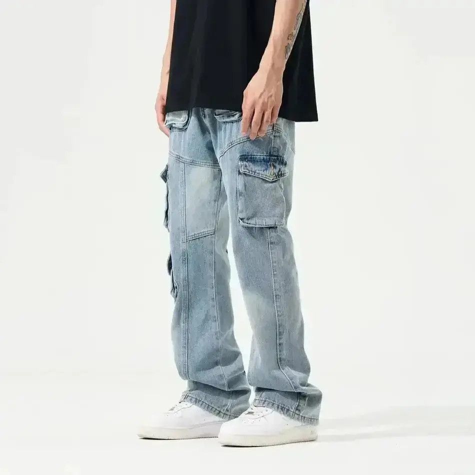Japanese Brand Opium Cargo Baggy Flared Denim Jeans Size US 32 / EU 48 - 2 Thumbnail