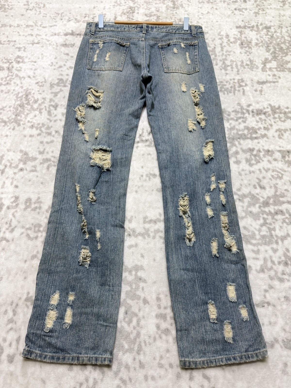 If Six Was Nine Hit Project Distressed Ring Hardware Light Wash Grunge Denim Size US 30 / EU 46 - 2 Thumbnail