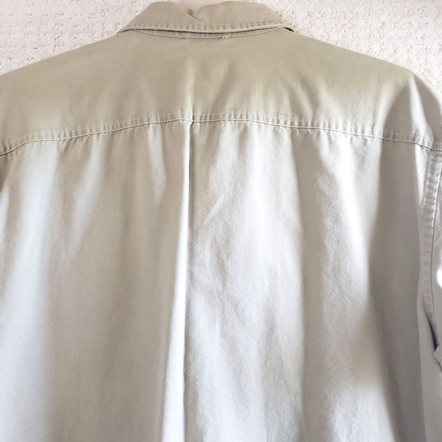 Gap GAP Button-Down Shirt Men L Tan Canvas Safari Short Sleeve 100% Cotton Size US L / EU 52-54 / 3 - 7 Thumbnail