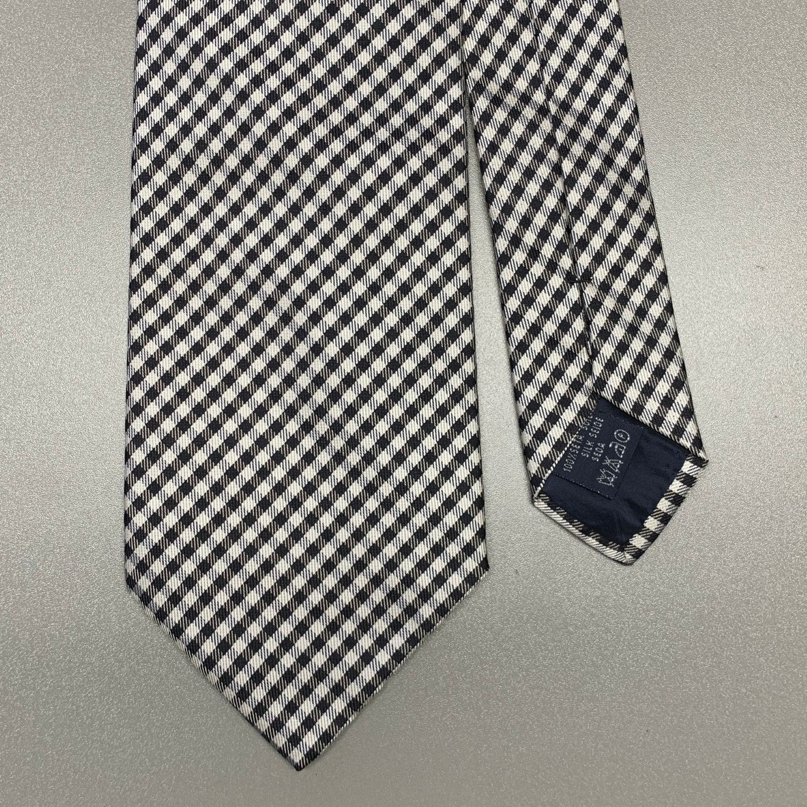 Burberry BURBERRY Black White Gingham Silk Tie Size ONE SIZE - 1 Thumbnail