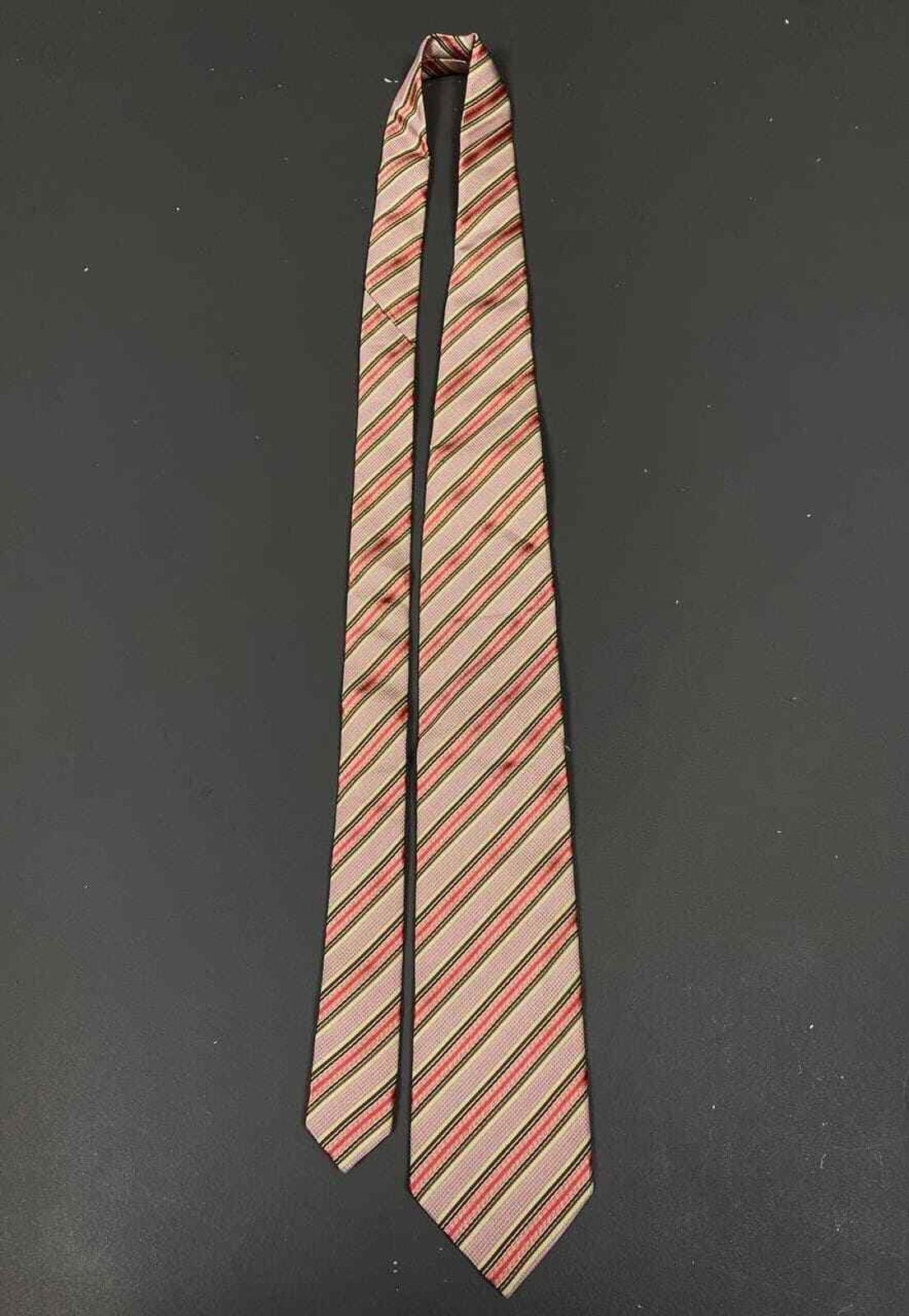 Pal Zileri NWT Pal Zileri Unico Cravate Striped Silk Tie in Pink Size ONE SIZE - 1 Thumbnail