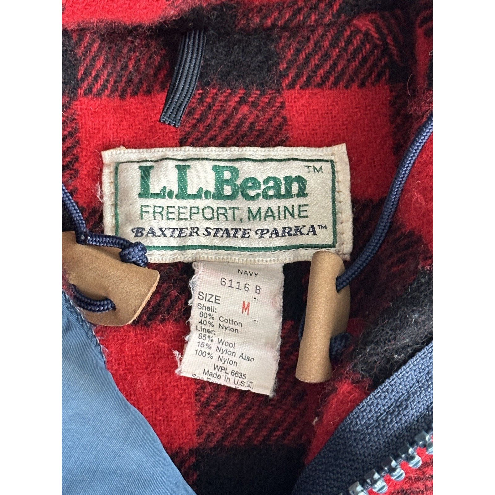L.L. Bean L.L. Bean Baxter State Parka Wool Buffalo Plaid Lined Blue M Size US M / EU 48-50 / 2 - 3 Thumbnail