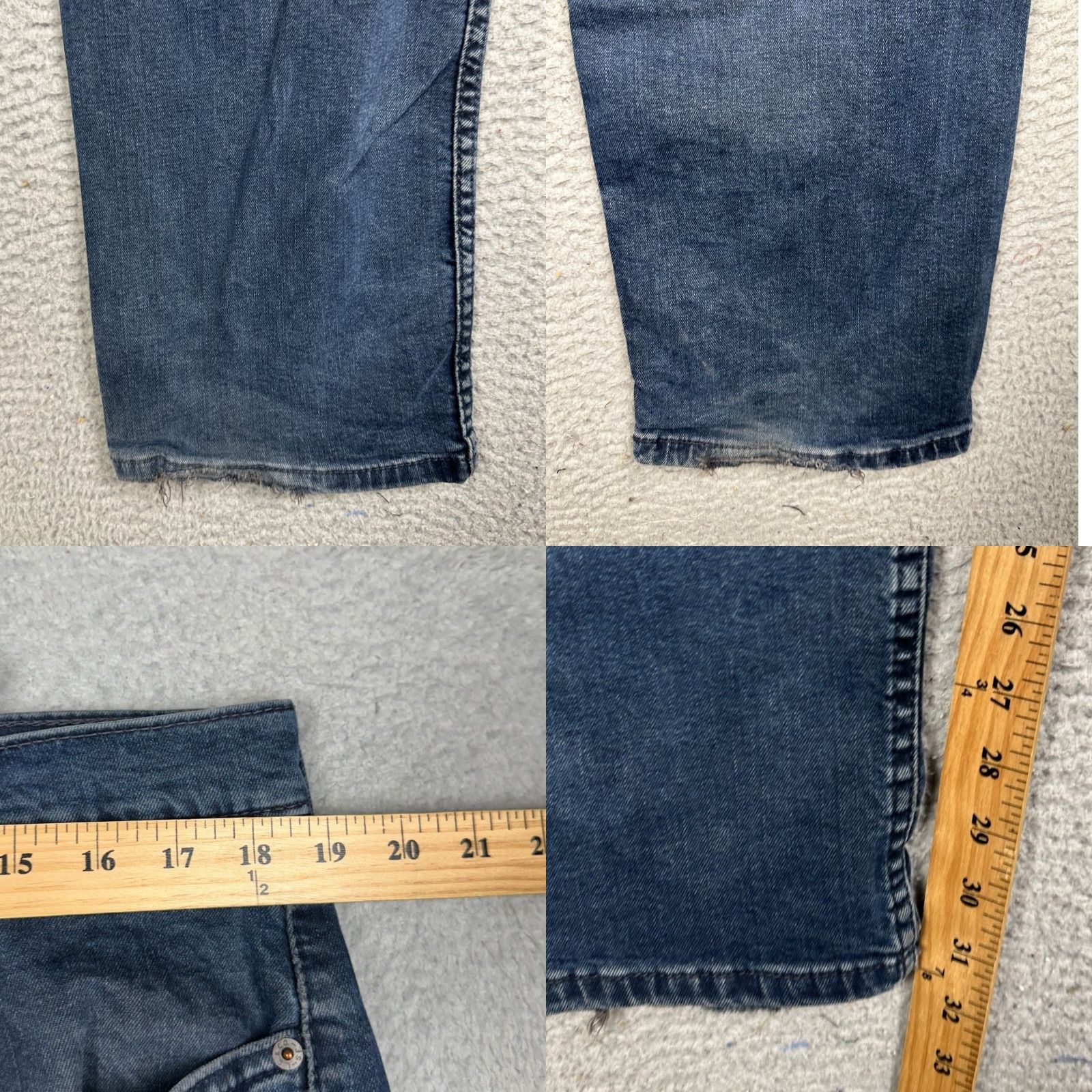 Levi's Levis 514 Jeans 36x32 Blue Straight Regular Distressed 5-Pocket Denim Mens Jeans Size US 36 / EU 52 - 8 Thumbnail