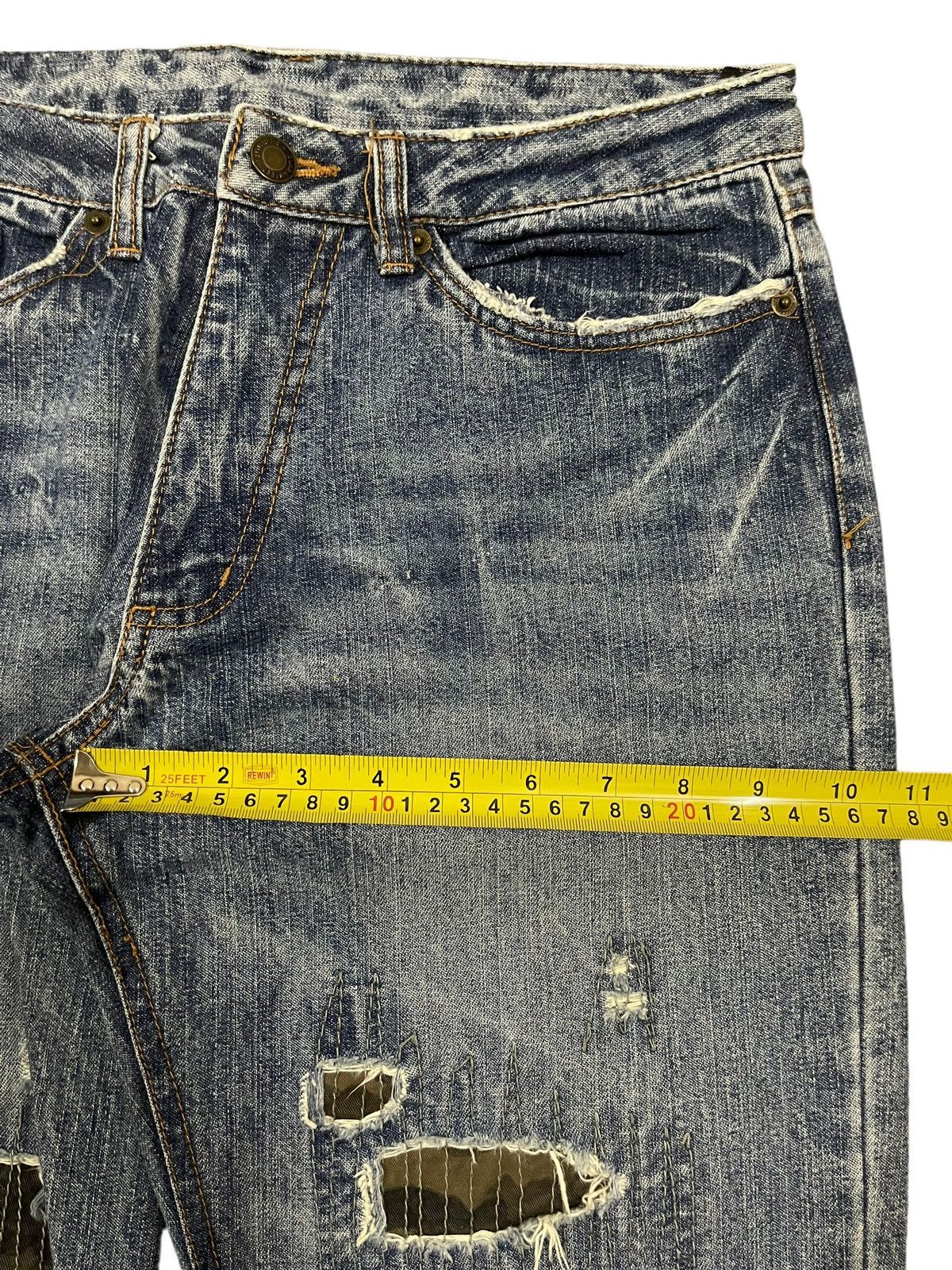 14th Addiction Vintage Japanese Brand Distressed Sashiko Style Jeans Size US 30 / EU 46 - 12 Thumbnail
