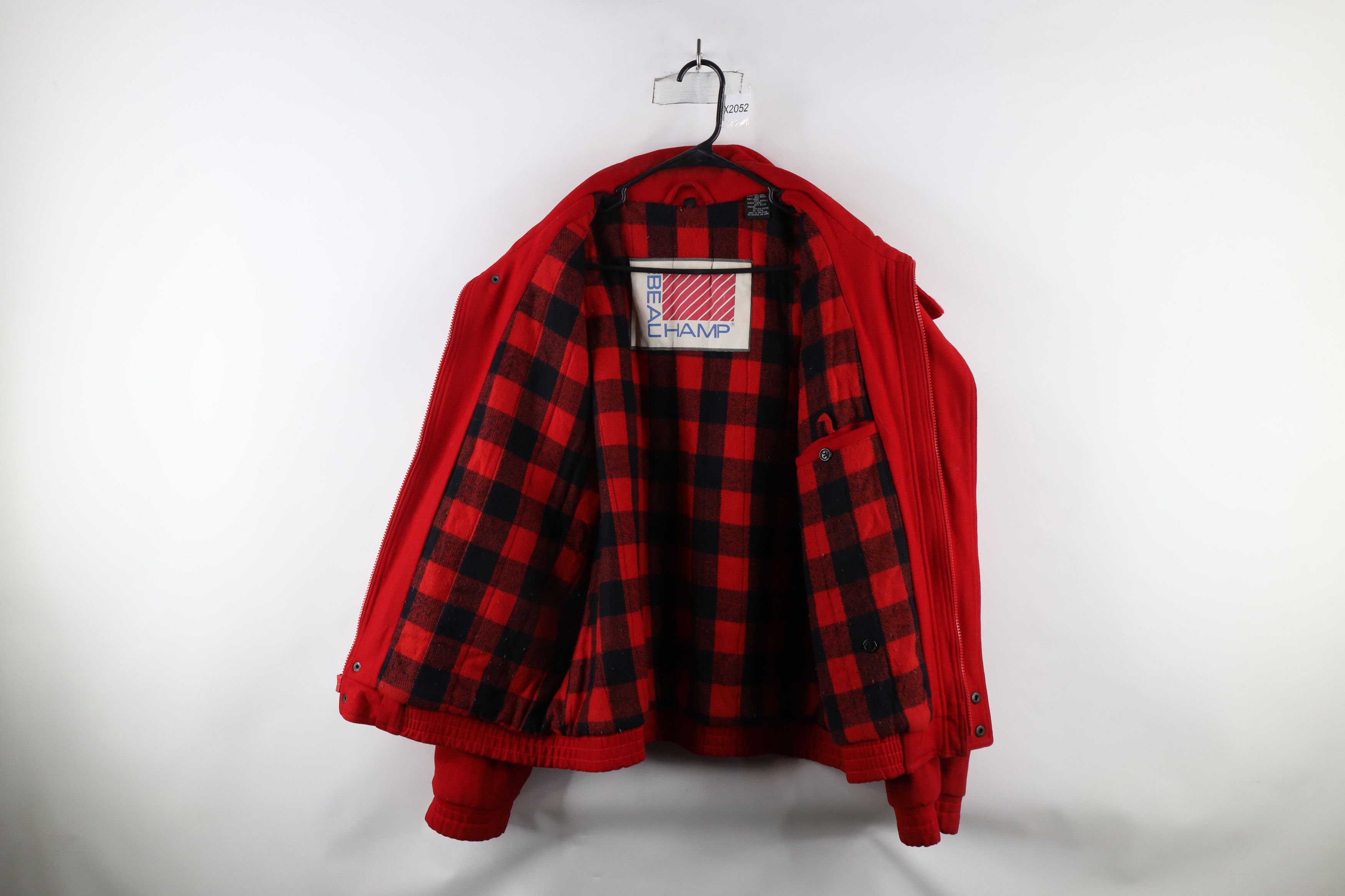 Vintage Vintage 90s Streetwear Wool Cafe Racer Bomber Jacket Red Size US L / EU 52-54 / 3 - 9 Thumbnail