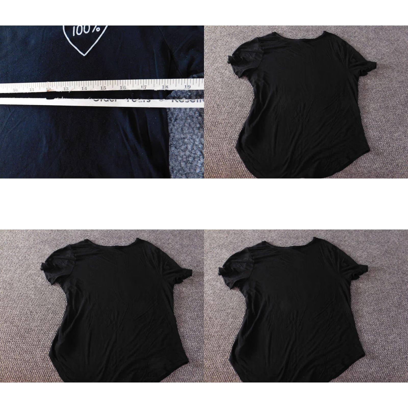 Old Navy Old Navy Womens Blouse L Black stretch heart tee Dolman Sleeve Short Sleeve Button Collared Pullover Polyester Basic Casual Regular Size L / US 10 / IT 46 - 8 Thumbnail