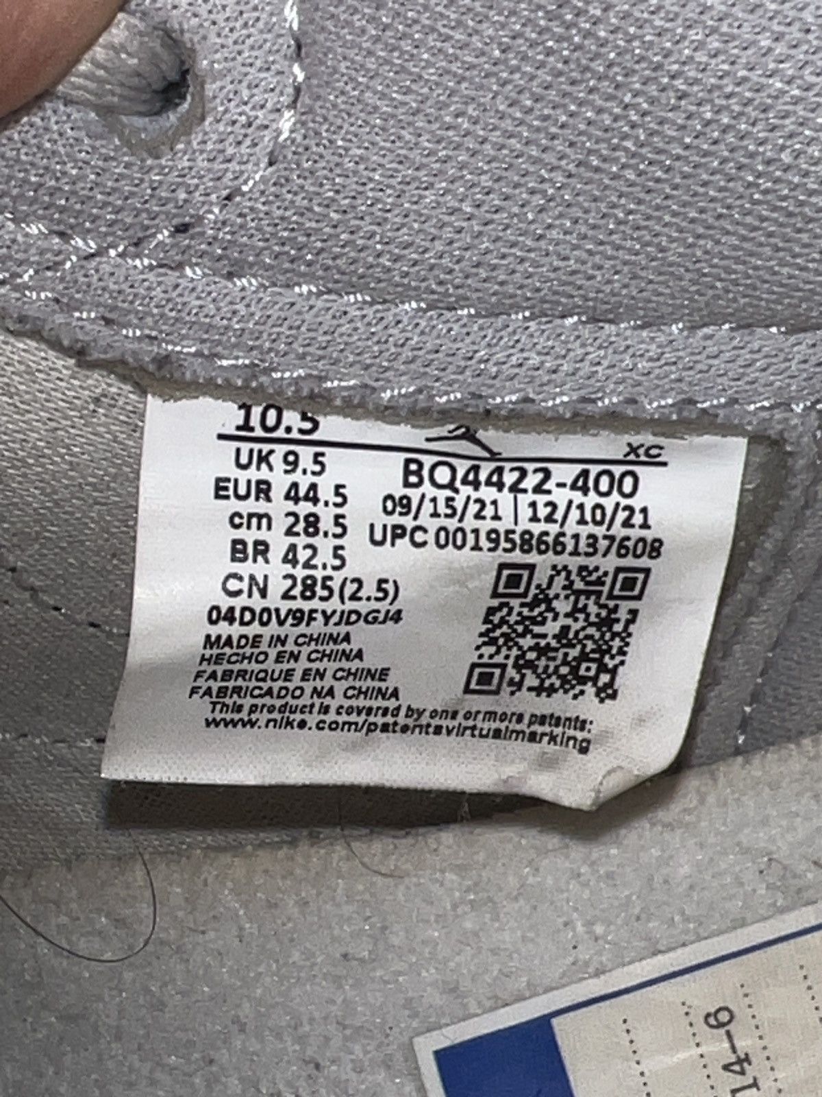 Jordan Brand Air Jordan 1 Retro High ‘85 OG ‘Georgetown Size US 10.5 / EU 43-44 - 8 Thumbnail