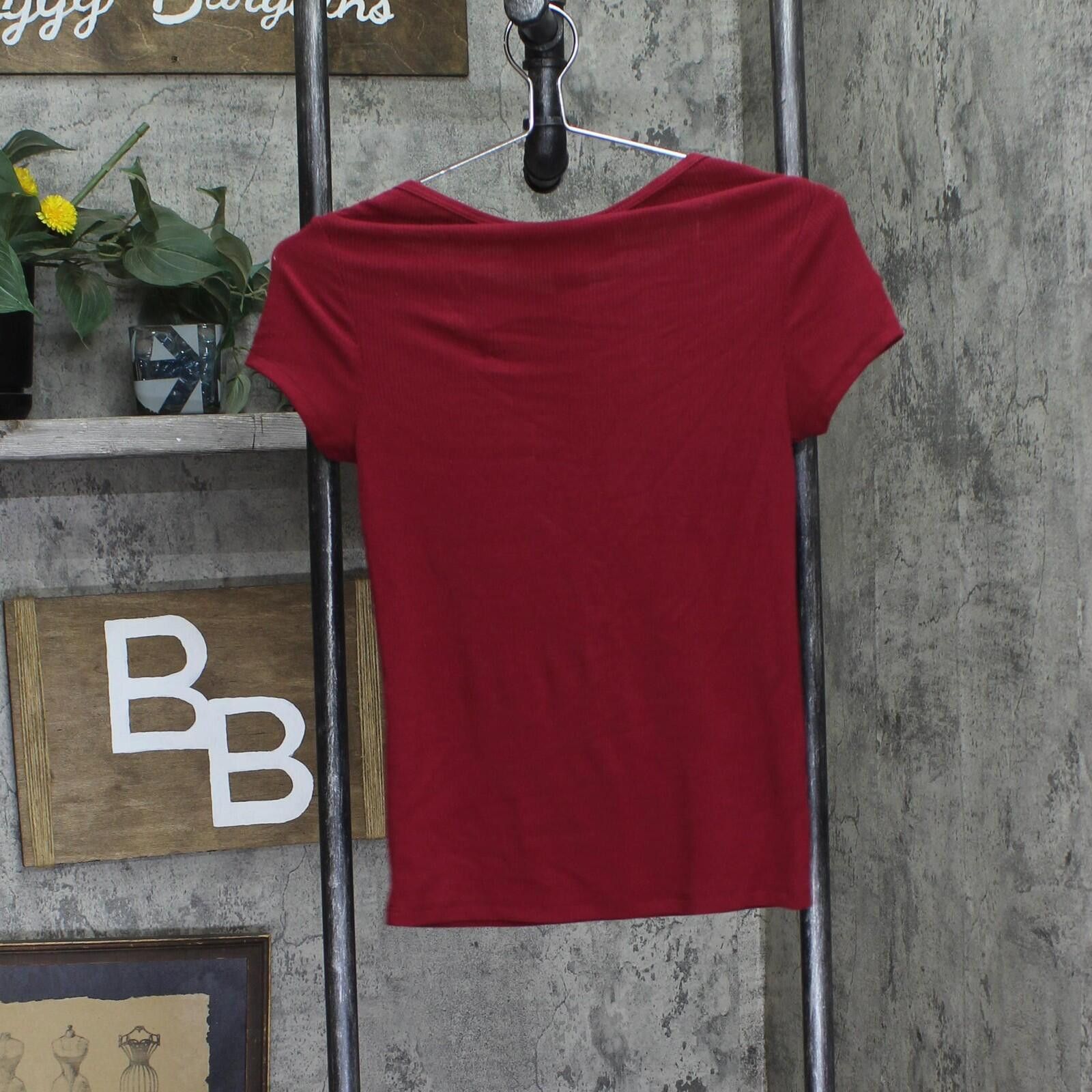 Other Nwt Polly & Esther Scoop-neck Skimmer Top Burgundy Red L Size L / US 10 / IT 46 - 2 Thumbnail