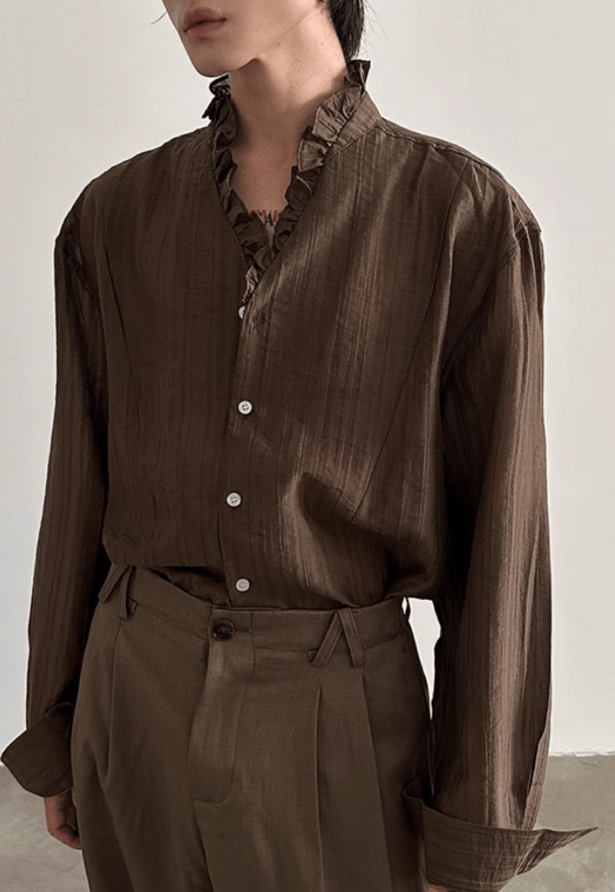 Other Men’s French textured pleated lace shirt Size US M / EU 48-50 / 2 - 1 Thumbnail