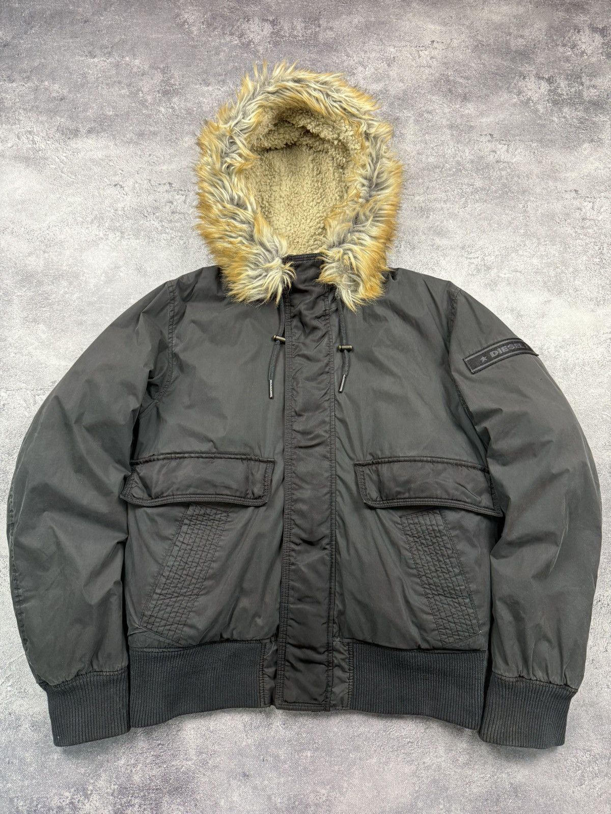 Diesel Diesel Y2K Fur Mohair Puffer Bomber Jacket Size US L / EU 52-54 / 3 - 2 Thumbnail