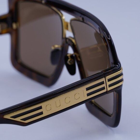 Gucci Gucci GG0900S 002 Sunglasses Havana Aviator Frame, Brown Size ONE SIZE - 6 Thumbnail