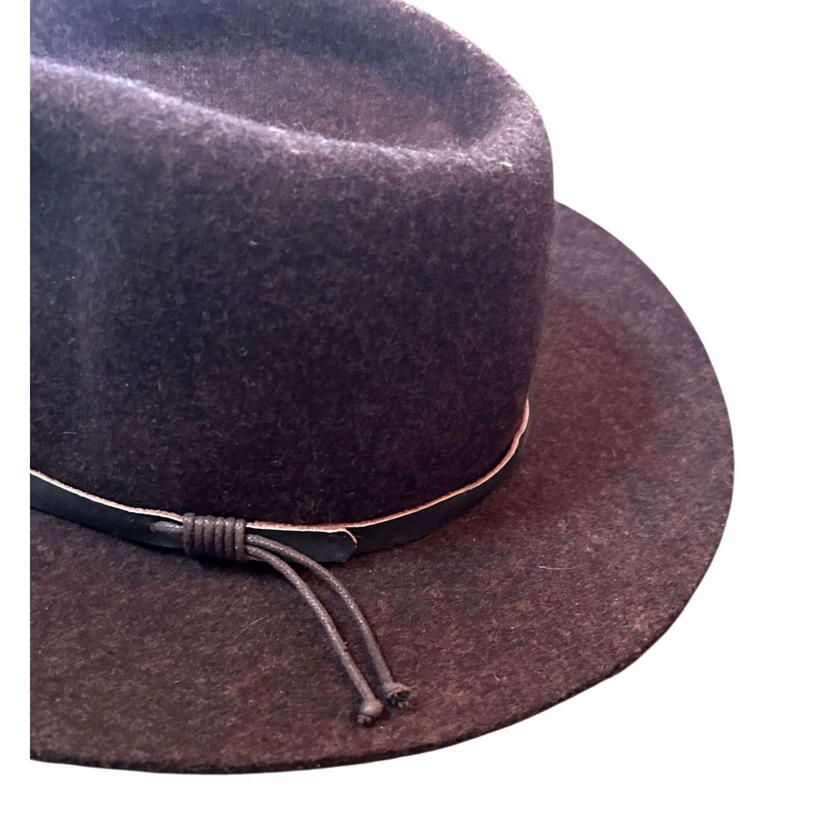 Eddie Bauer VINTAGE Eddie Bauer Lite Felt 100% Wool Fedora Hat Brown Leather Band Small/Medium Size ONE SIZE - 6 Thumbnail