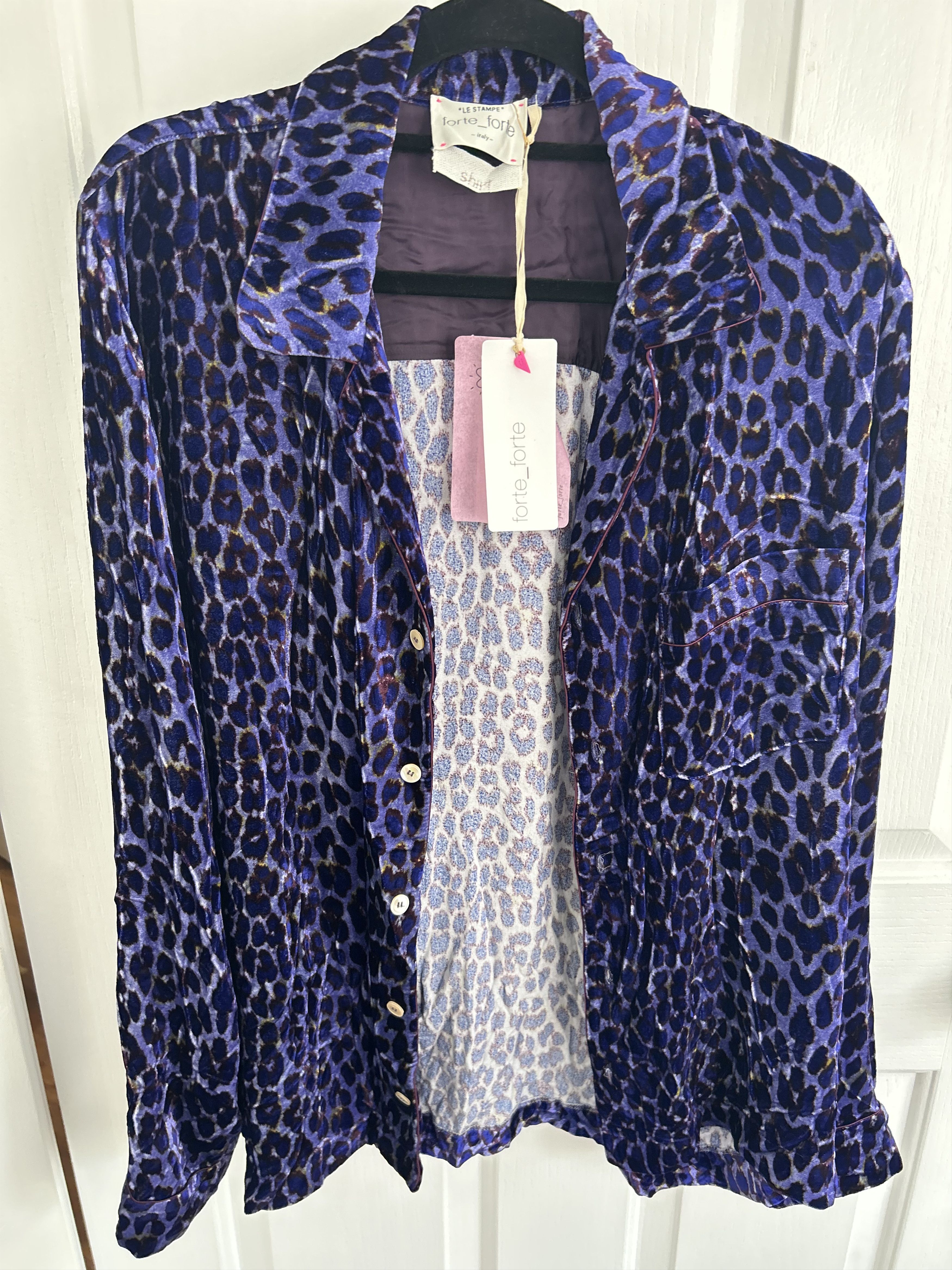 forte_forte Forte Forte purple animal print long sleeve shirt Size M / US 6-8 / IT 42-44 - 2 Thumbnail