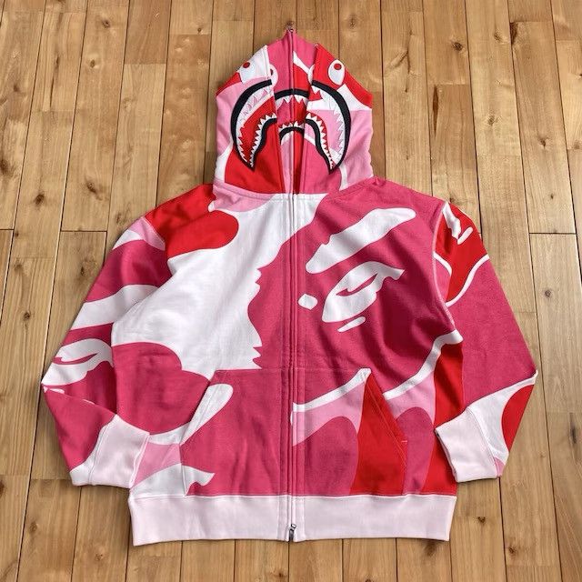 Bape Hello Kitty Pink Camo Shark Full Zip Hoodie | Grailed