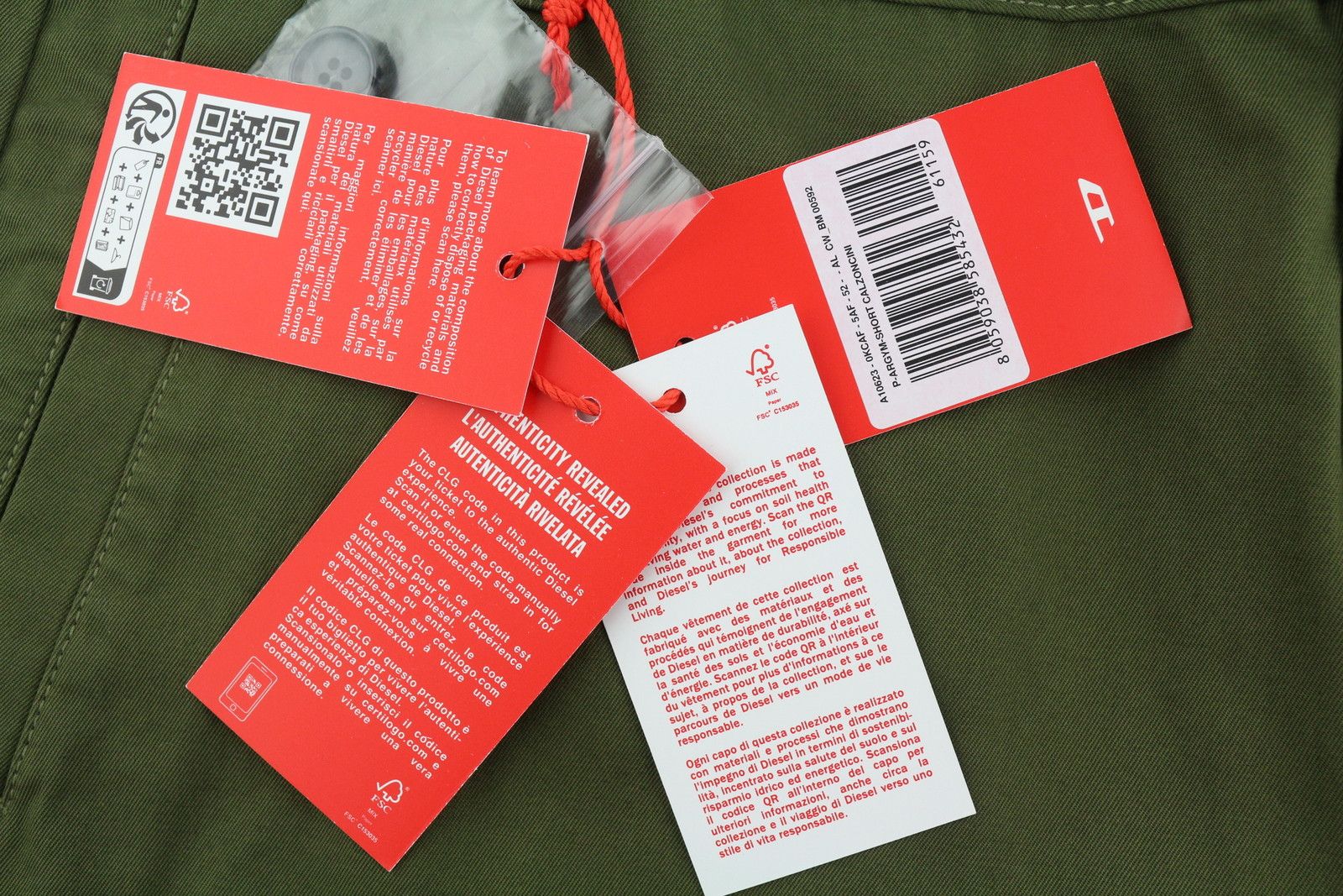 P-ARGYM 52 W37 Khaki Green Cargo Shorts 91372