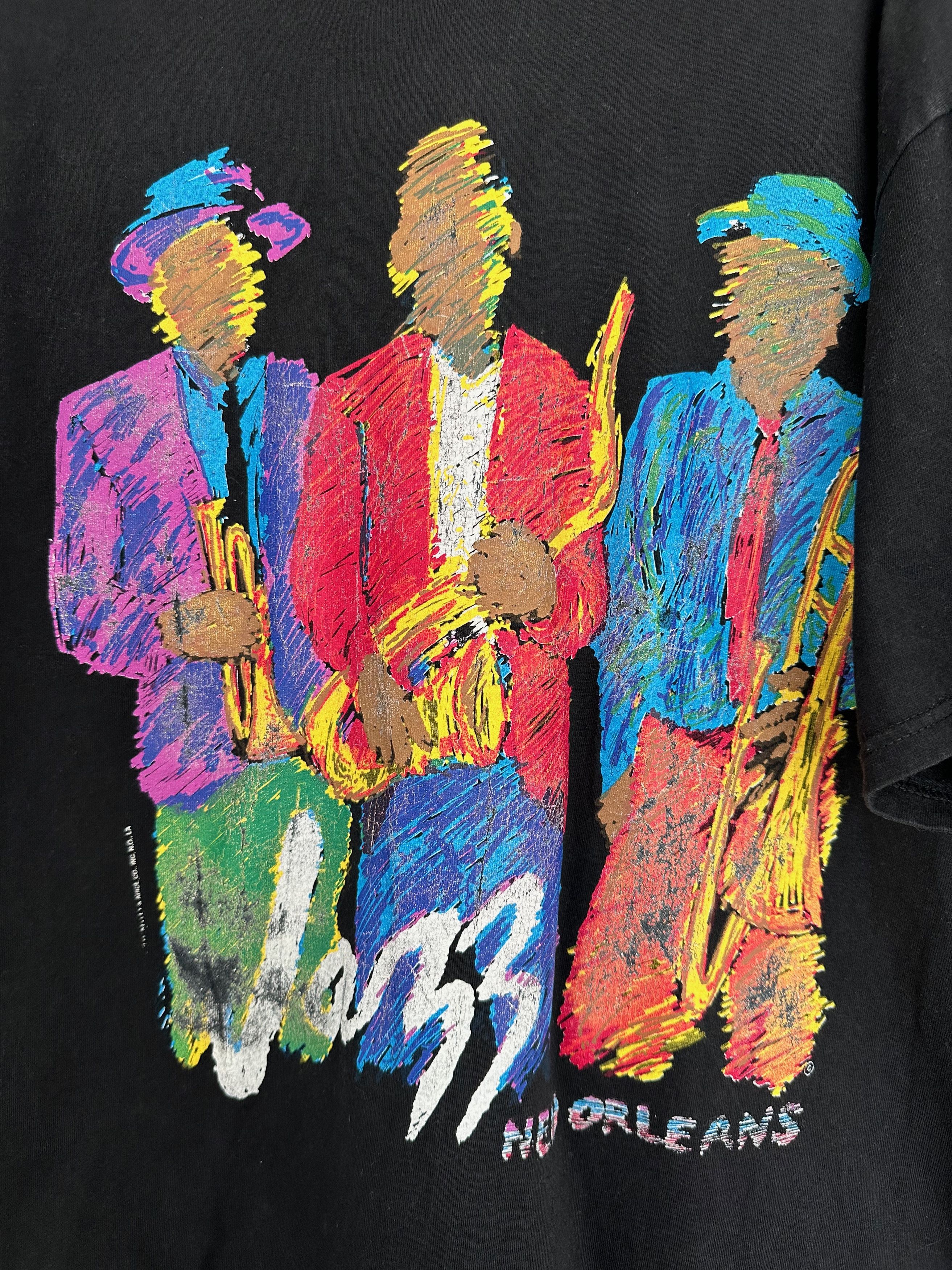 Hanes New Orleans Jazz Beefy-T Hanes t shirt heavy cotton black Size US XL / EU 56 / 4 - 2 Thumbnail