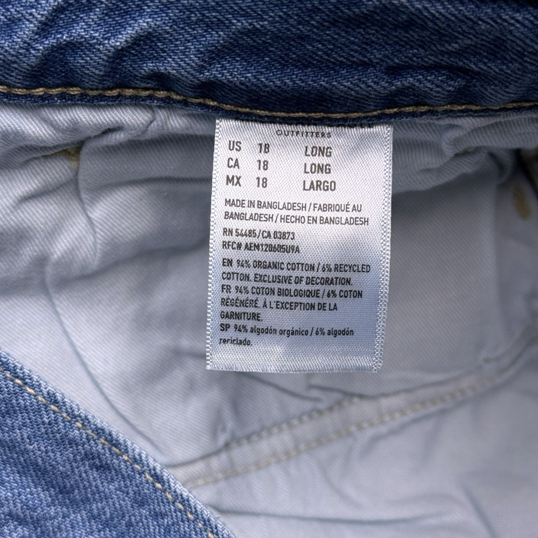 American Eagle Outfitters American Eagle Mom Jean 18 Long 34w High Rise Classic Medium New Size 40" / US 18 - 7 Thumbnail