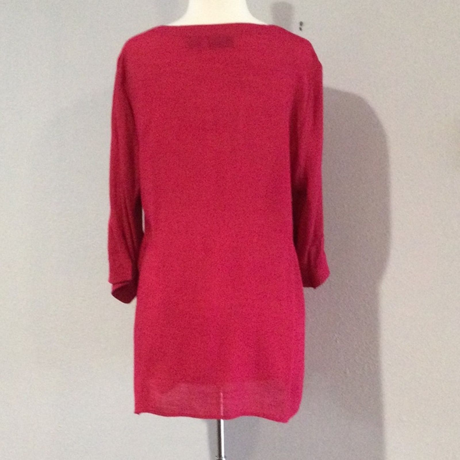 Other Maggie Barnes Embroidered Red V-neck 3/4 Split Sleeve Top 0X Size XL / US 12-14 / IT 48-50 - 7 Thumbnail