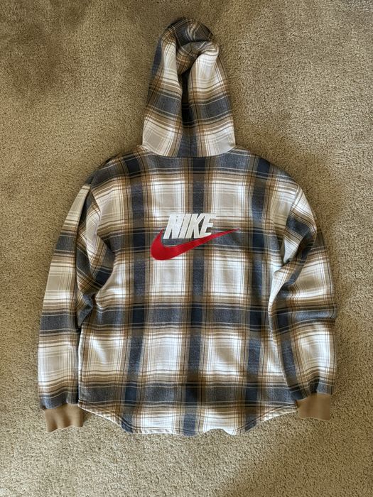 Nike supreme cheap plaid hoodie