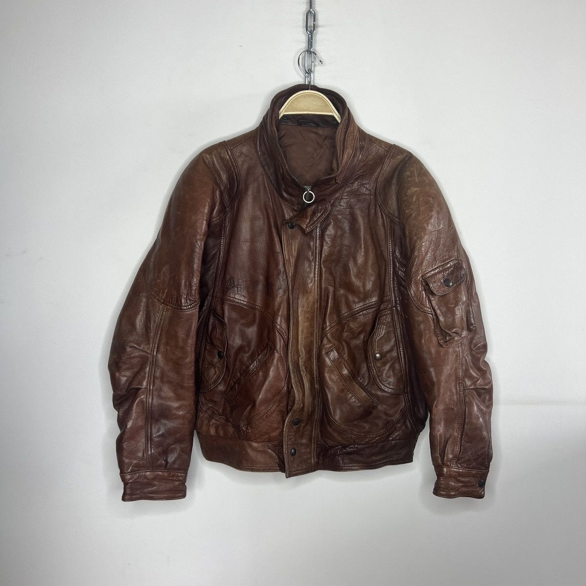Other Vintage Brown Leather Motor Biker Jacket Trucker Genuine Size US M / EU 48-50 / 2 - 1 Thumbnail