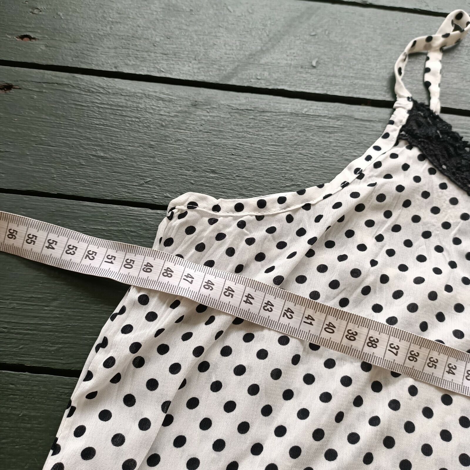 Vintage Vintage Y2K 2000s Charlie Brown Cami Top Polka Dot Crochet Size XL / US 12-14 / IT 48-50 - 9 Thumbnail