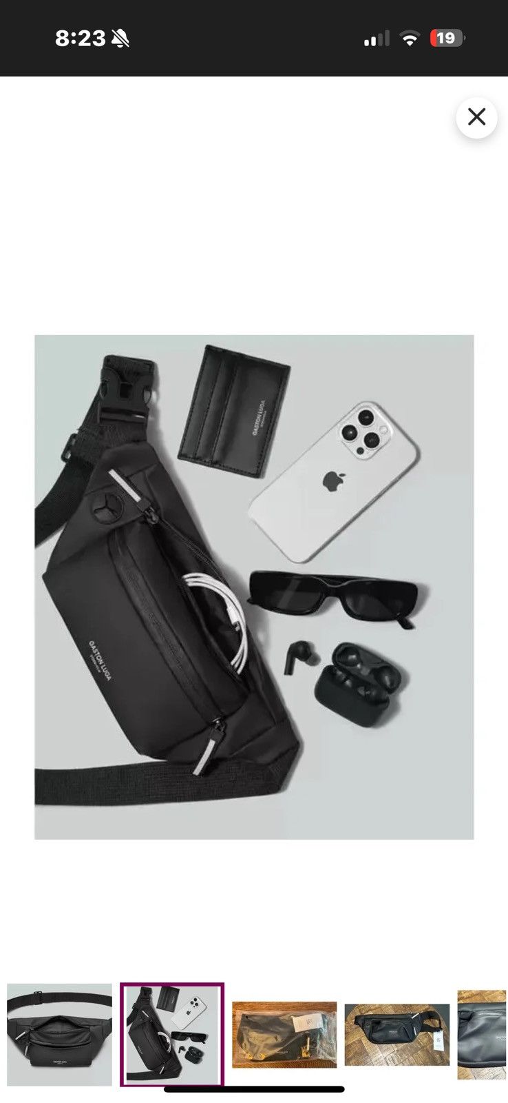 Designer Gaston Luga black splash hip pack. New Size ONE SIZE - 6 Thumbnail
