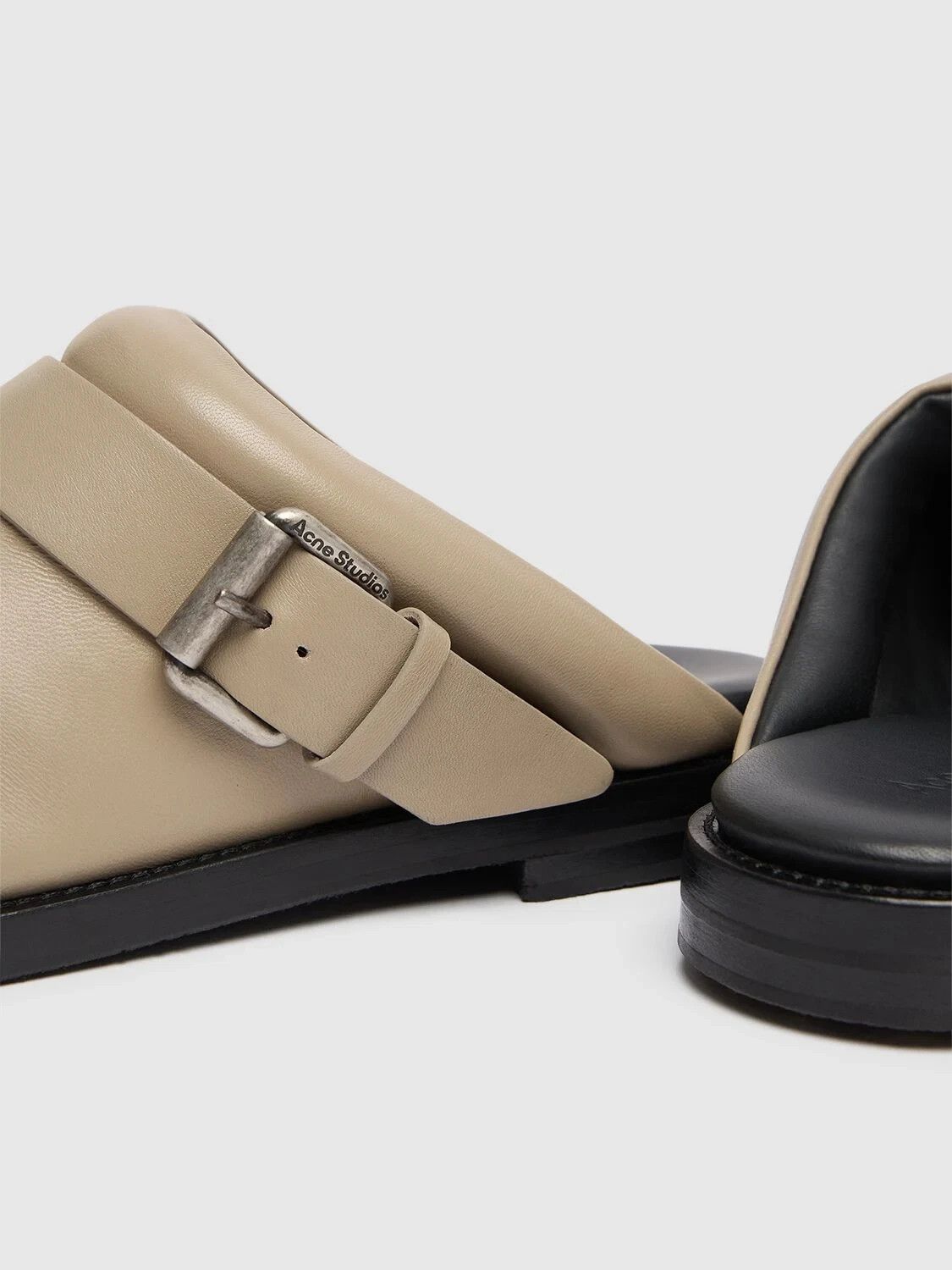 Acne Studios ACNE STUDIOS Taupe Leather Buckle Mules New & Authentic Size US 11 / IT 41 - 3 Thumbnail