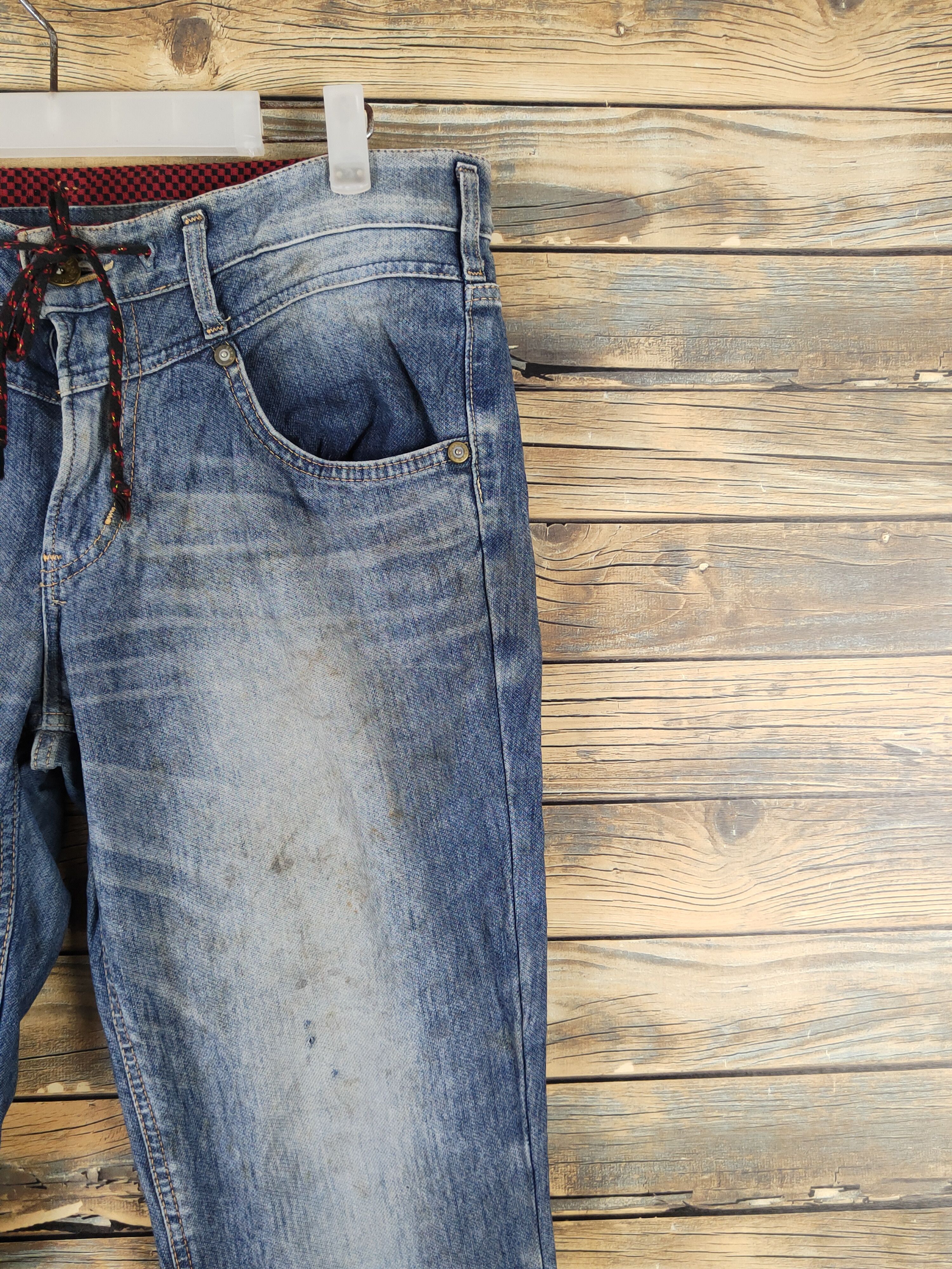 Edwin Edwin Dark Blue Distressed Ripped denim Jeans #W1404 Size US 32 / EU 48 - 6 Thumbnail