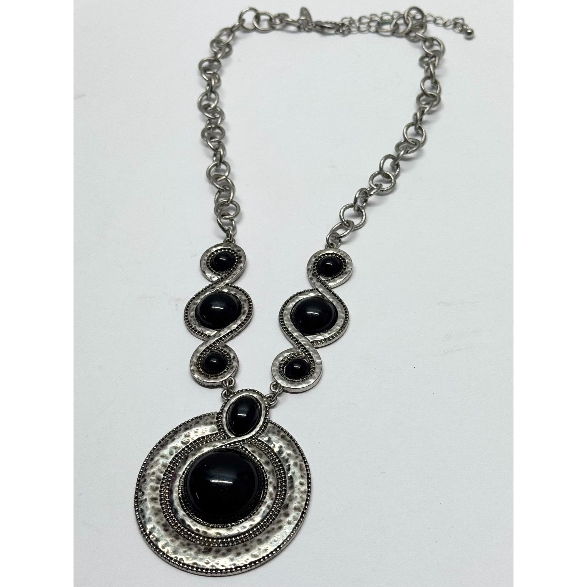 Avenue Avenue black silver pendant necklace Size ONE SIZE - 3 Thumbnail
