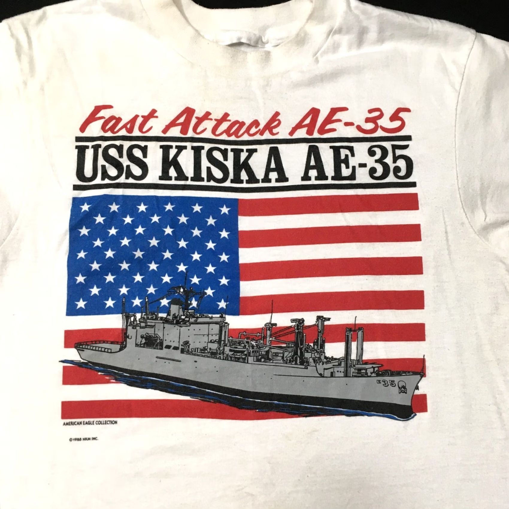 Vintage Vintage 80s USS KISKA AE-35 Naval Ship Shirt - Medium Size White - 1988 Size US M / EU 48-50 / 2 - 2 Thumbnail