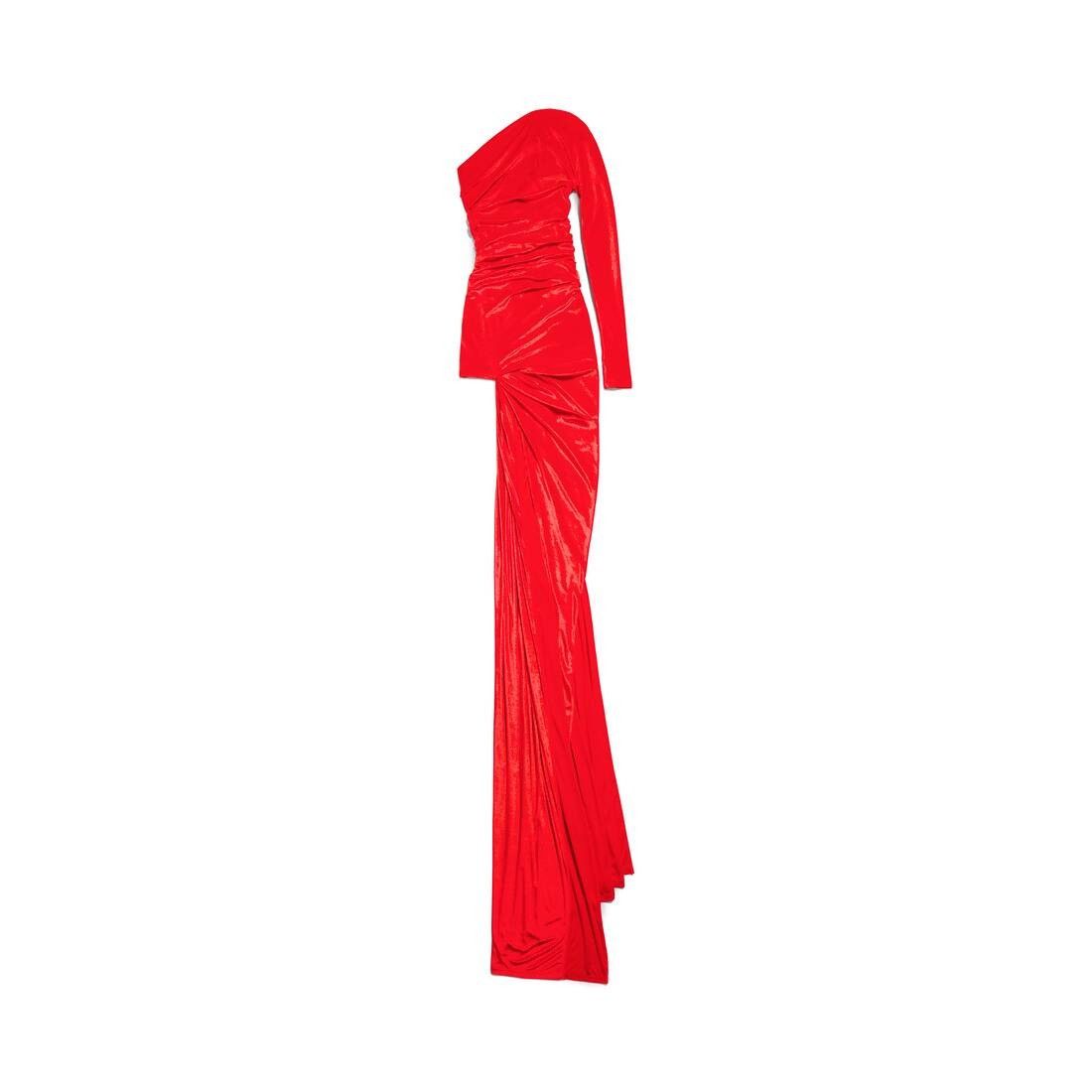 Balenciaga o1s1rm1225 Asymmetric Dress in Red Size S / US 4 / IT 40 - 1 Thumbnail