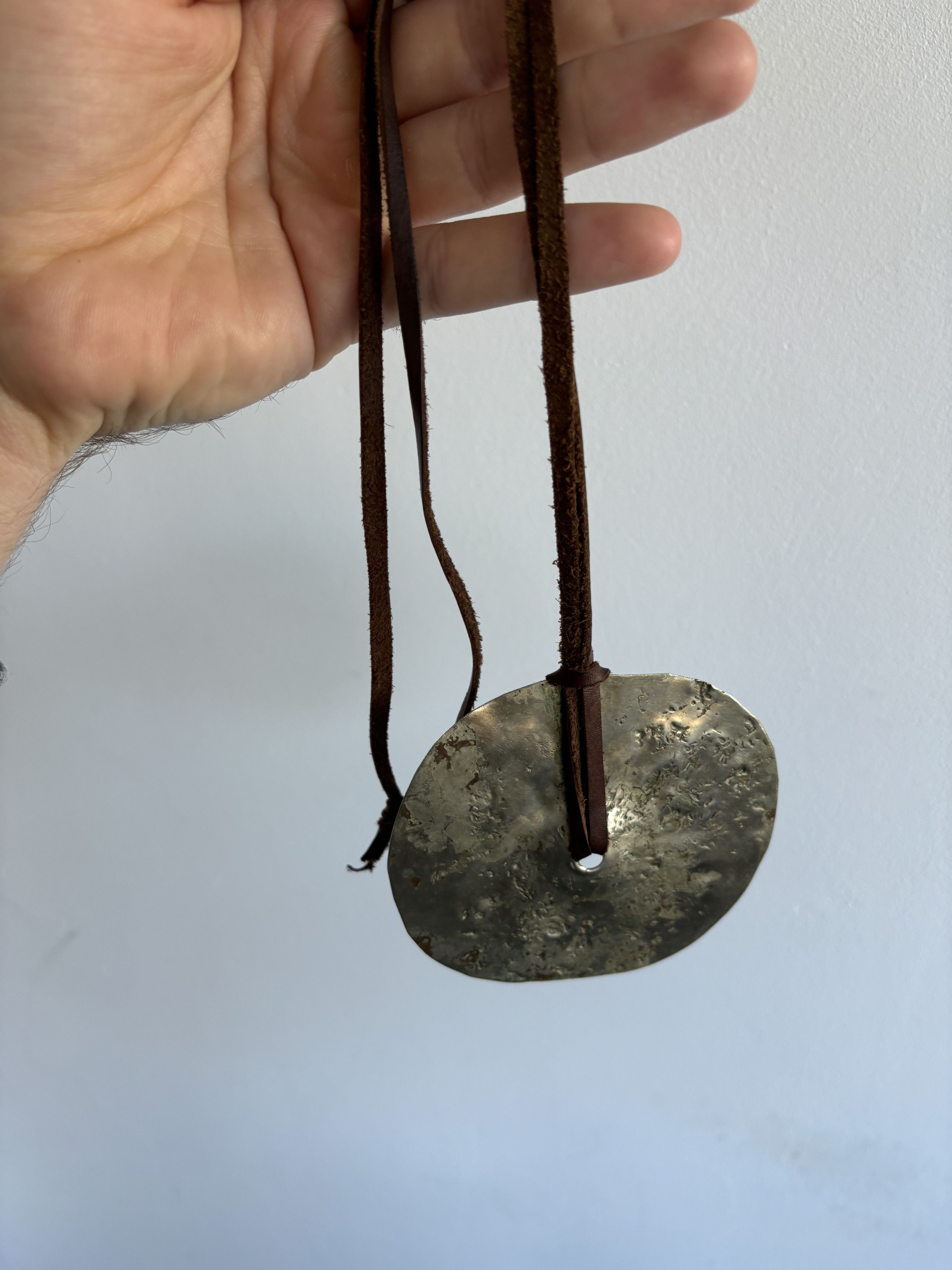 Handmade Vintage Brass Pendant Leather Lace Necklaces Size ONE SIZE - 6 Thumbnail